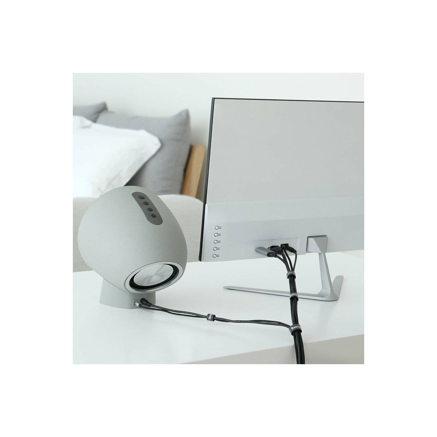 Baseus Rainbow Circle Klettbänder - Klettband Klett-Kabelorganizer 1m schwarz (ACMGT-E01)