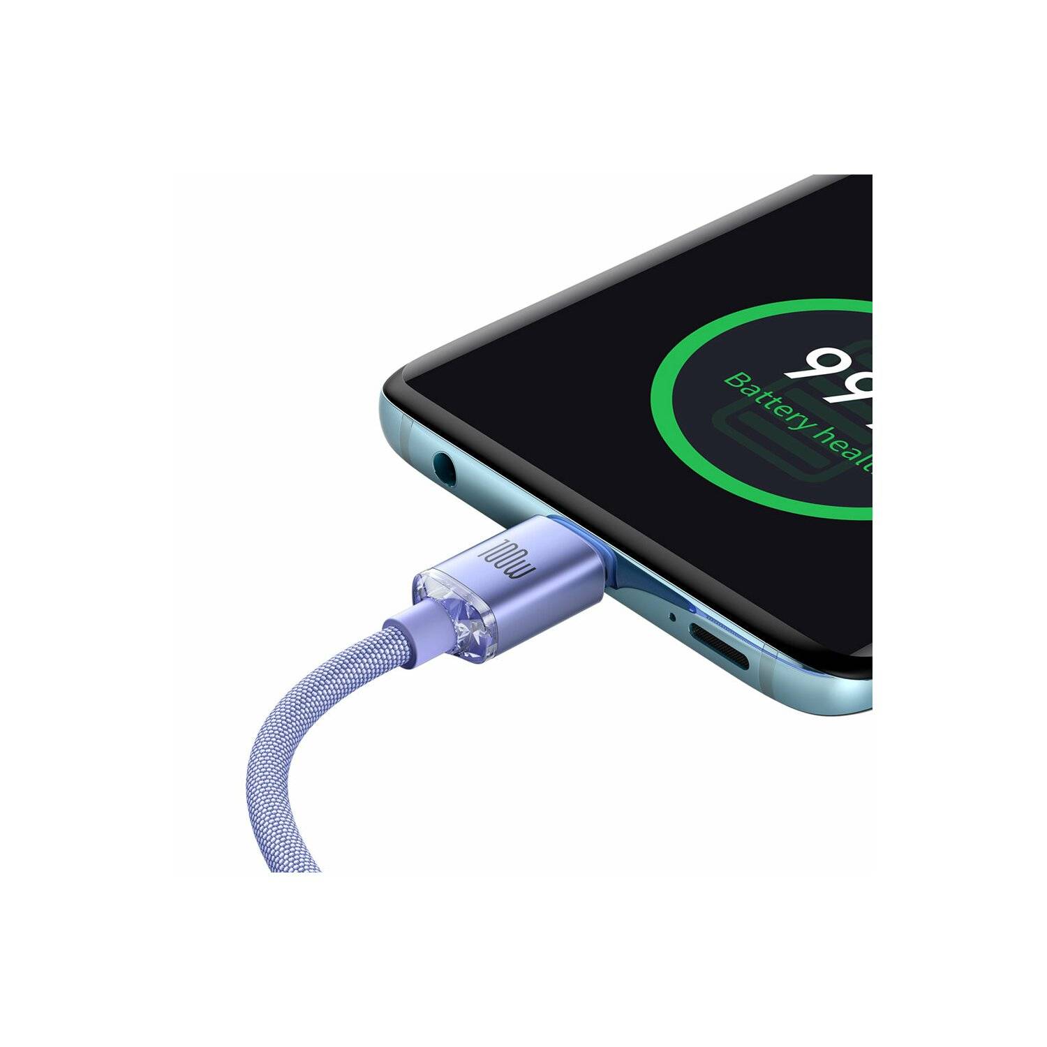 Baseus Crystal Shine Series Kabel USB-Kabel für Schnellladung und Datenübertragung USB Typ C - USB Typ C 100W 2m Lila