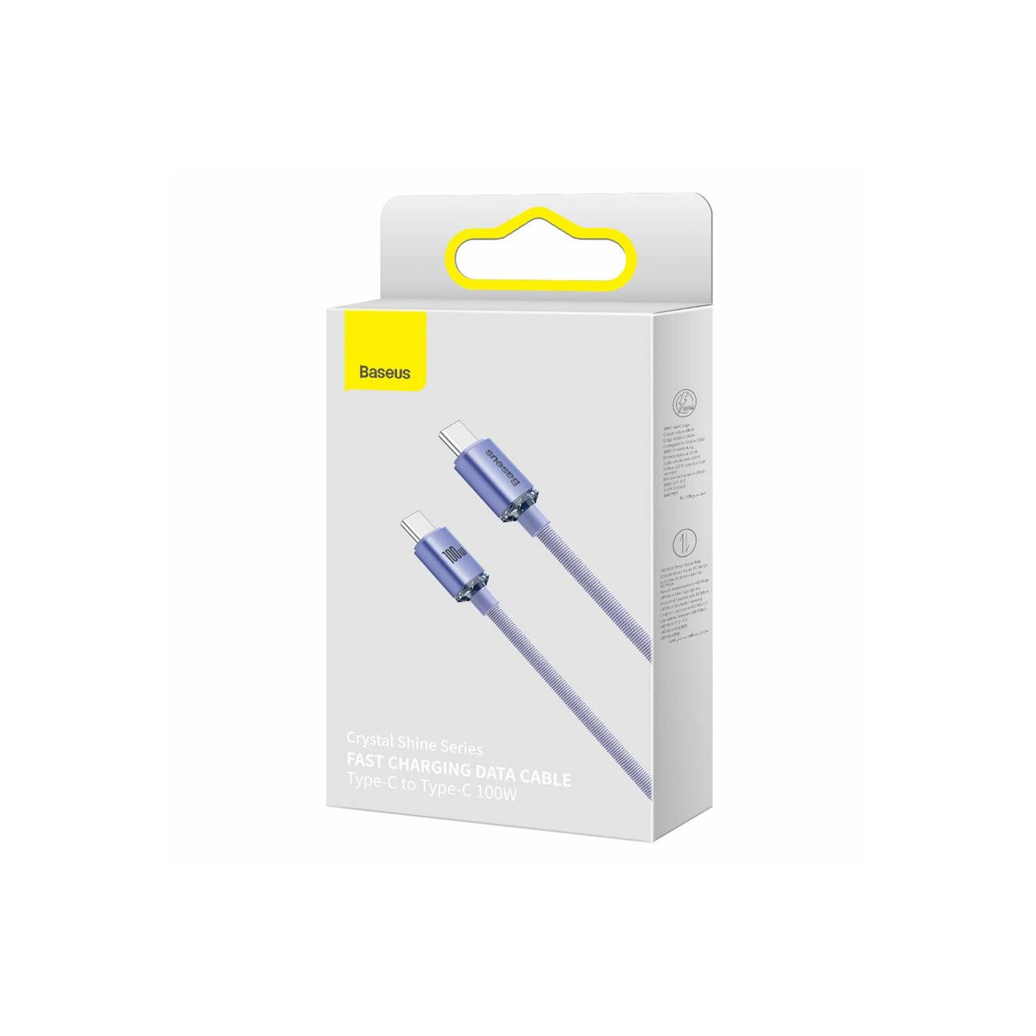 Baseus Crystal Shine Series Kabel USB-Kabel für Schnellladung und Datenübertragung USB Typ C - USB Typ C 100W 2m Lila