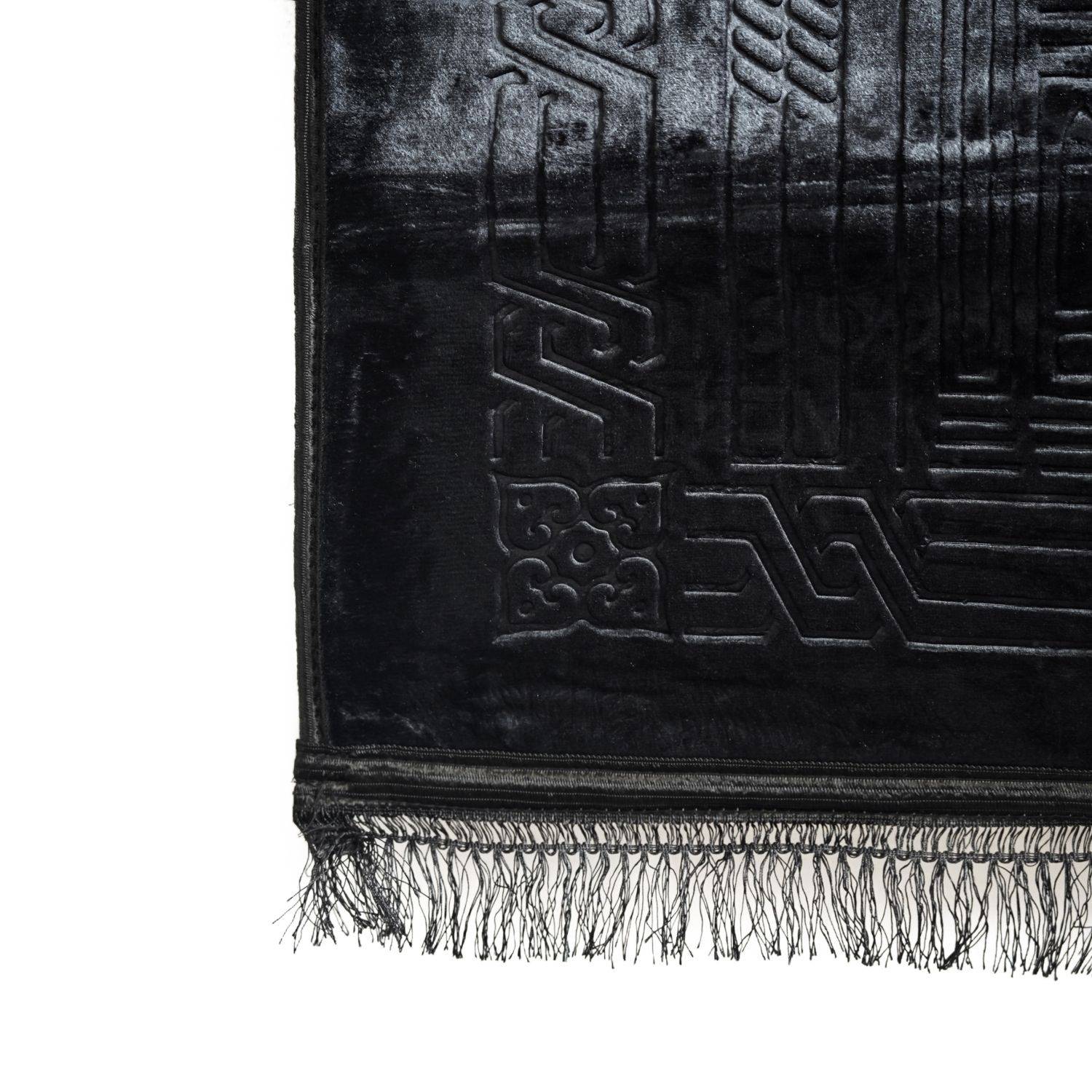 Muslimische Gebetsteppich, Islamische türkische gepolsterte Gebetsteppiche 80x120cm Frauen und Männer Seccade Schwarz