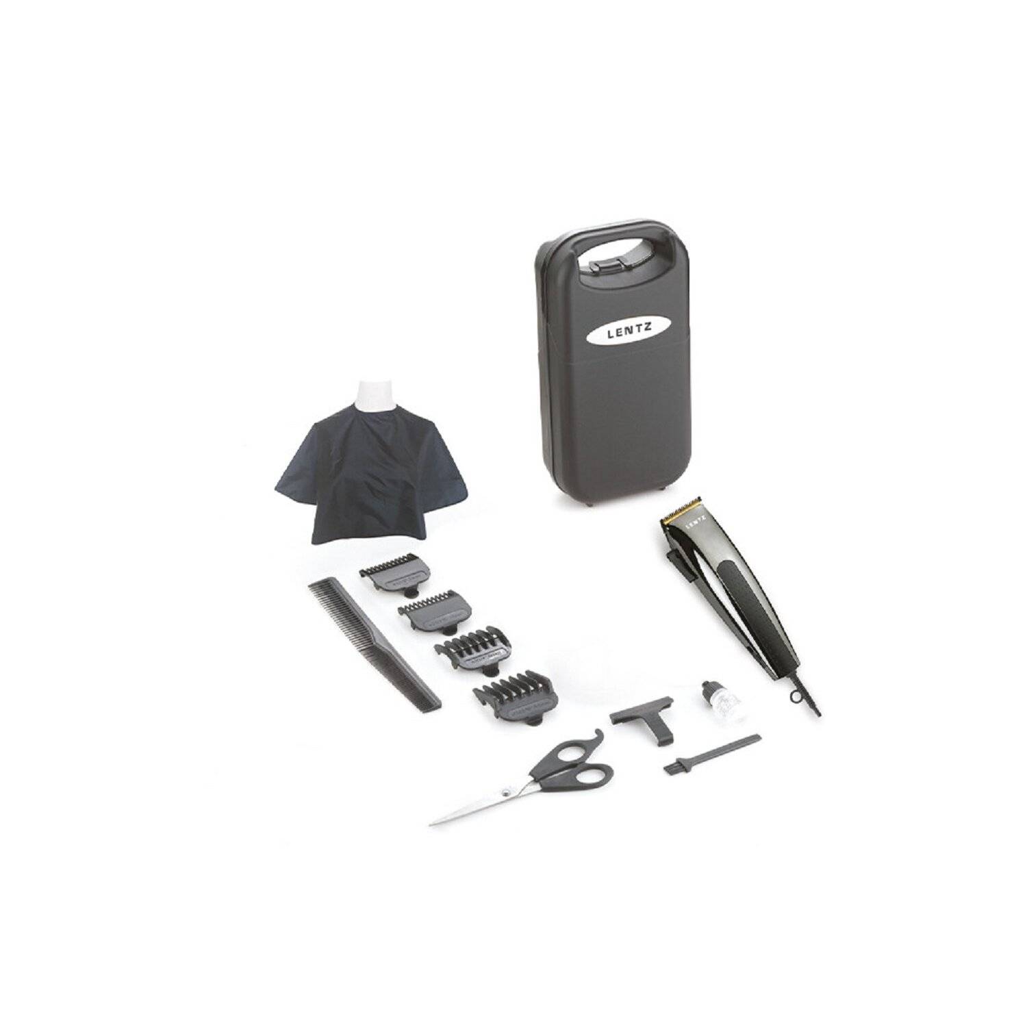 LENTZ Professionelles Haarstyling zu Hause: Hochwertiger Haarschneider mit Zubehör Dunkelgrau