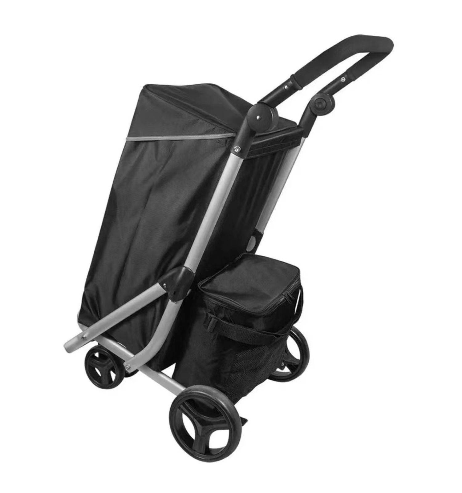 48 L Einkaufswagen + 12 L Kühltasche Einkauf Trolley Trolley Tasche Aluminium Stabil Groß