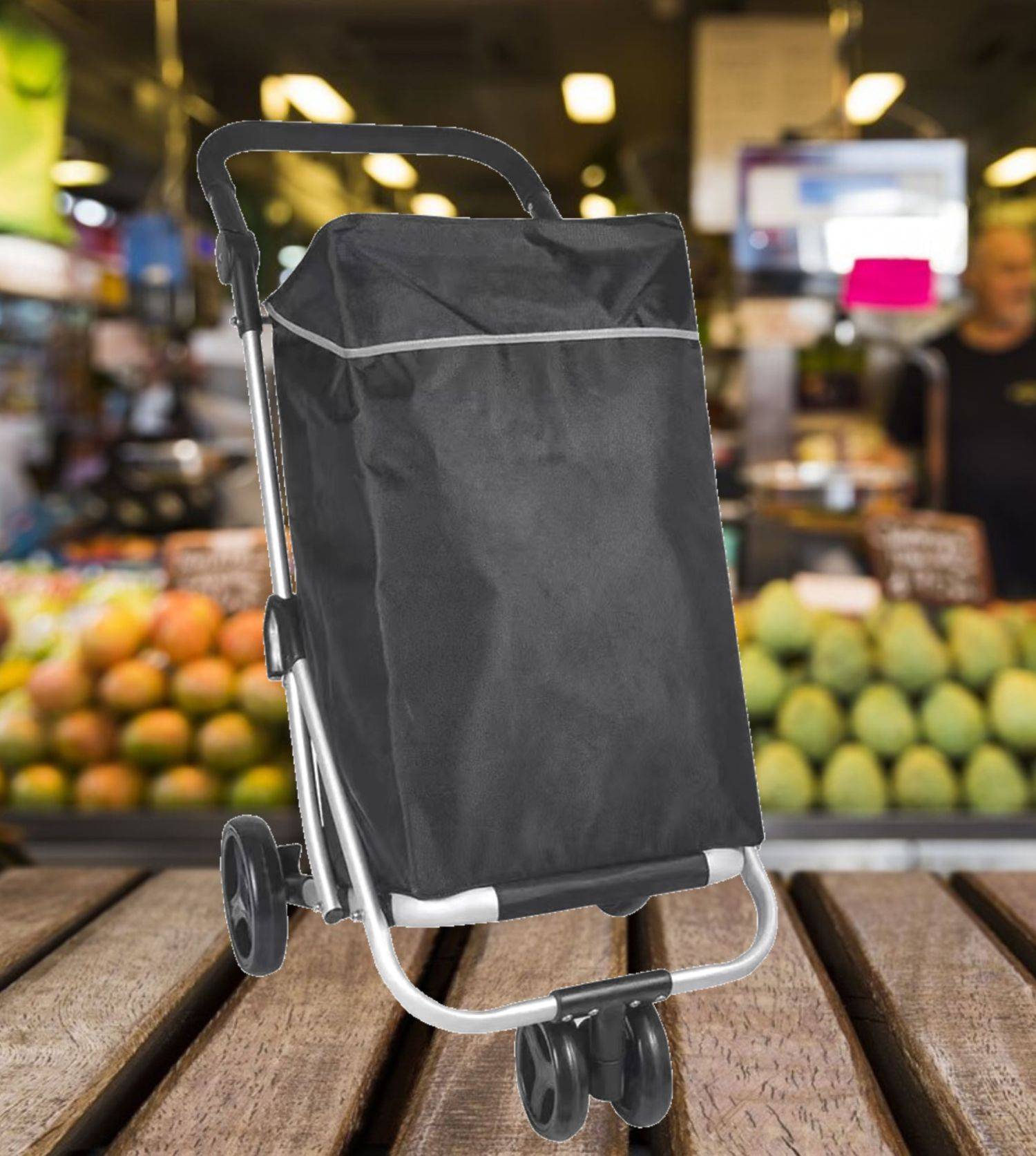 48 L Einkaufswagen + 12 L Kühltasche Einkauf Trolley Trolley Tasche Aluminium Stabil Groß