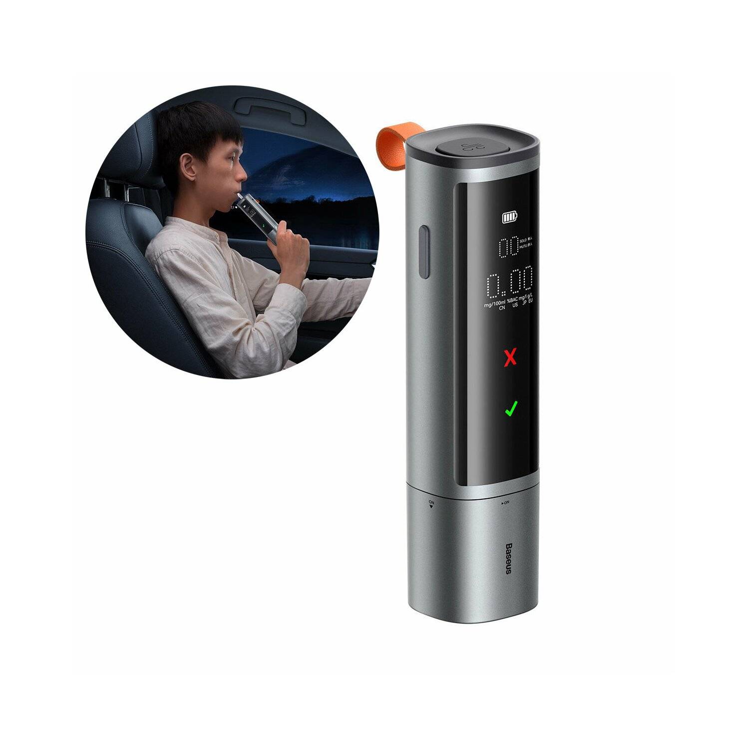 Baseus SafeJourney Pro Series Alkoholtester 470 mAh grau