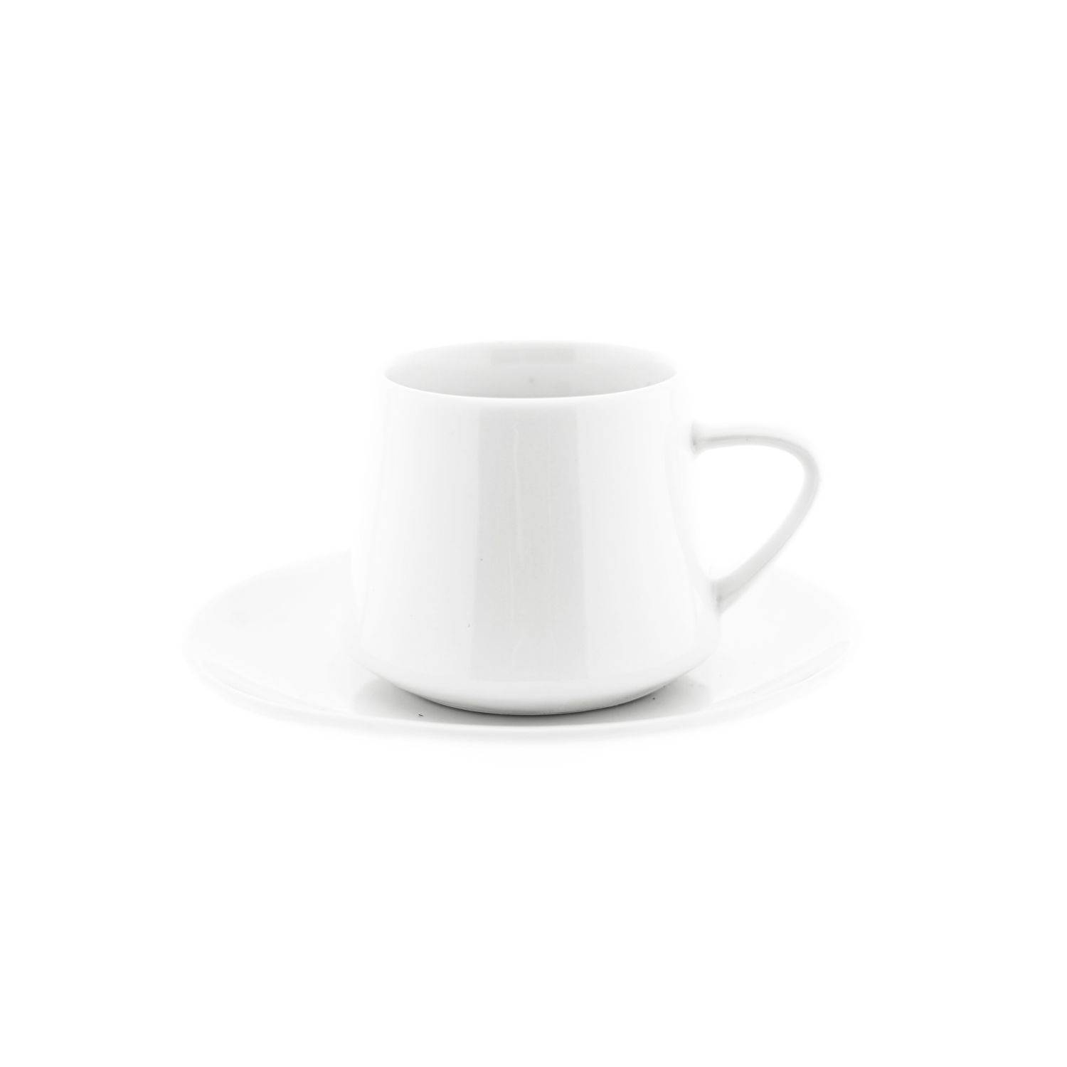 Mulex 12 Tlg. Set Mokkatassen mit Untertassen aus Porzellan Mokkaservice 100 ml Weiß