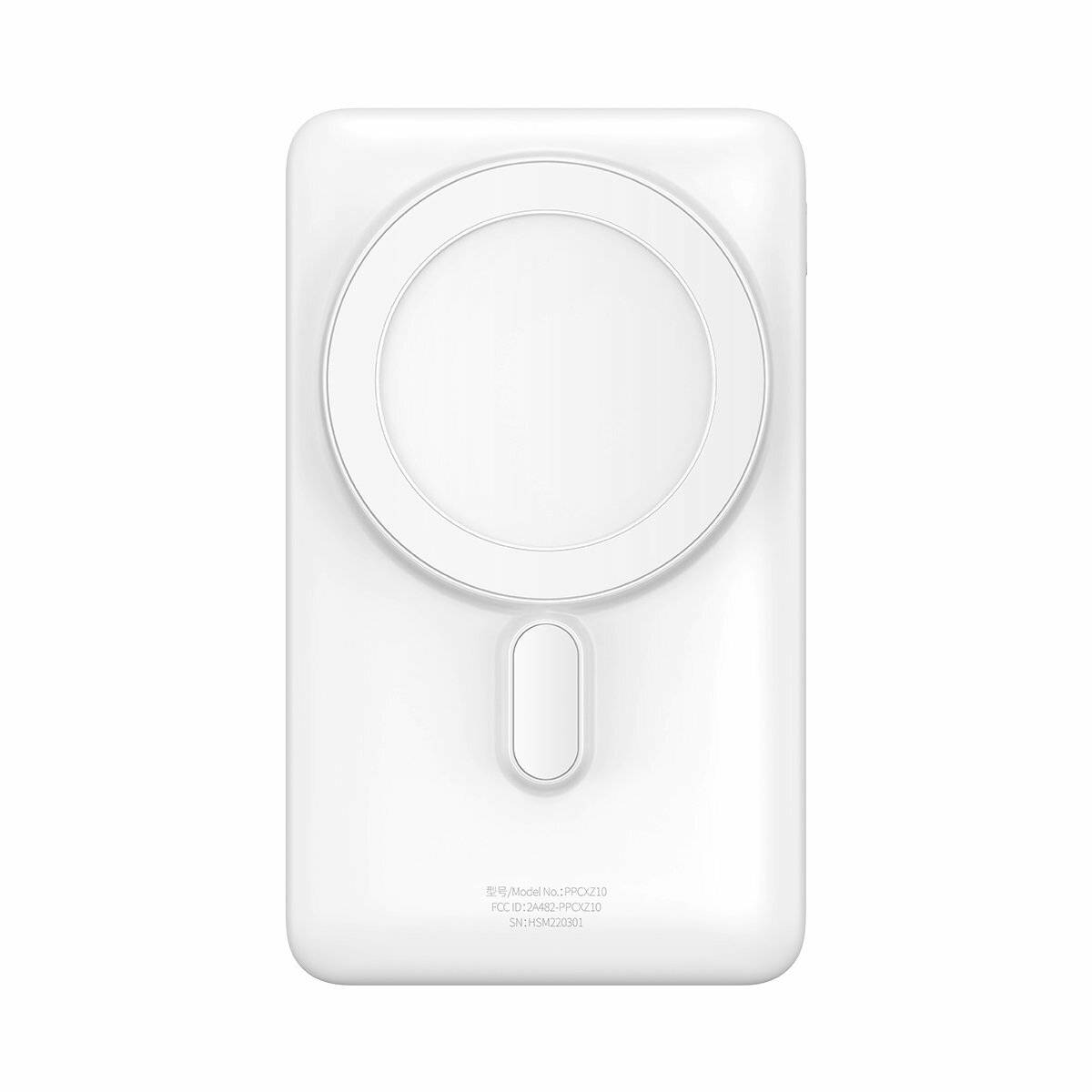 Baseus Magnetic Bracket Powerbank mit kabellosem Laden MagSafe 10000mAh 20W weiß (PPCX000202) + USB Typ C Kabel Baseus Xiaobai Series 60W 0,5m