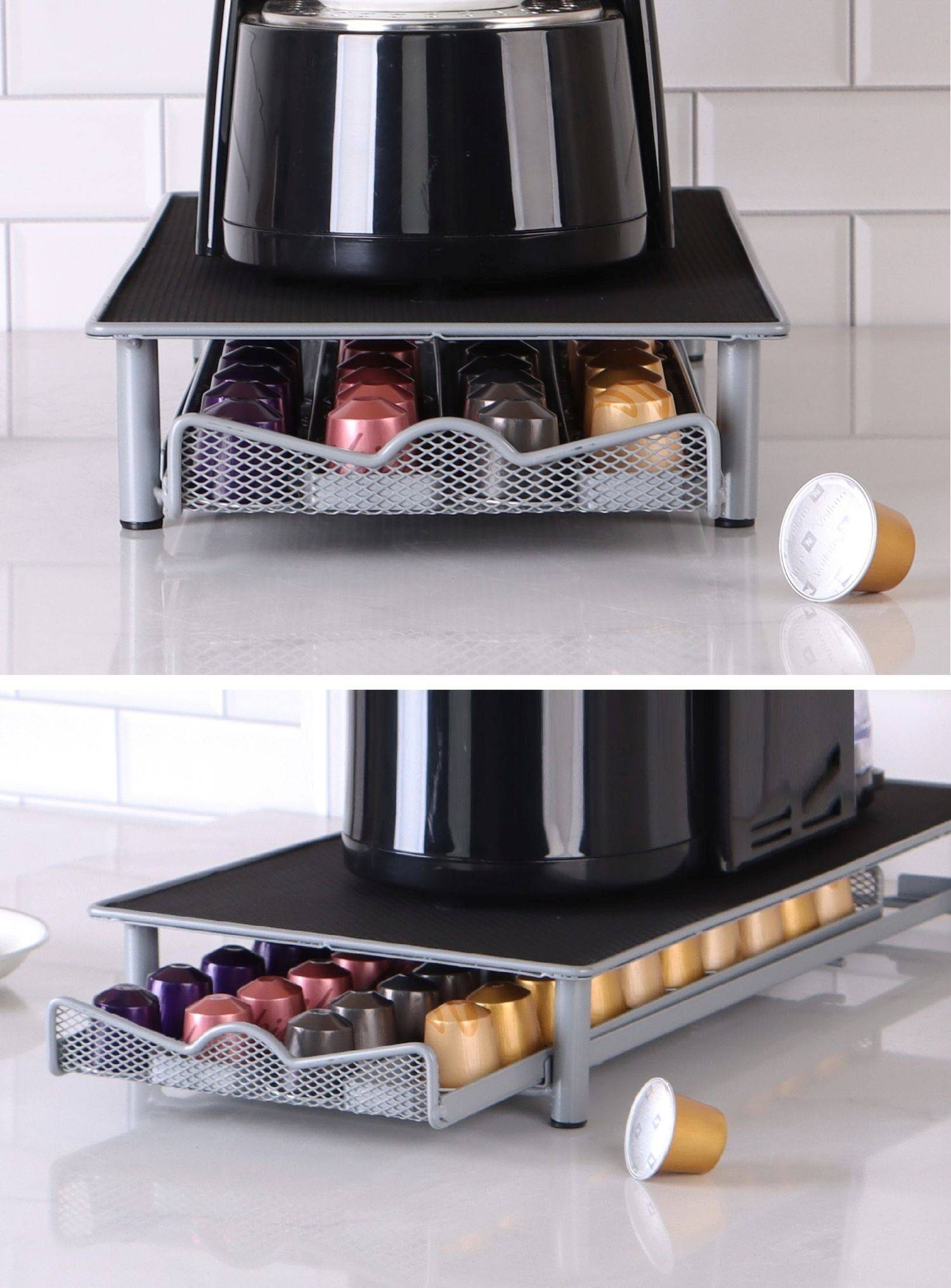 Kaffeekapsel Schublade für 40 Kapseln kompatibel mit Nespresso Kapselhalter Kapselspender