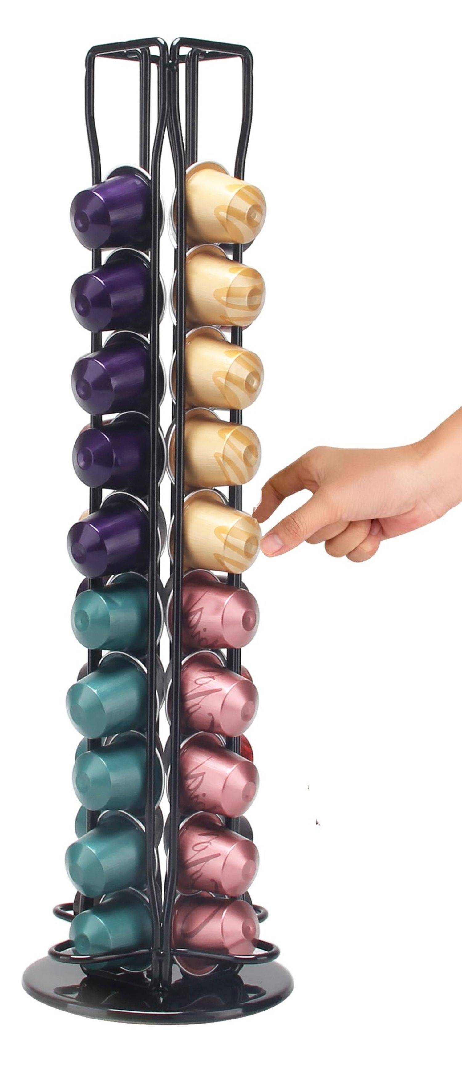 Kaffeekapsel Ständer drehbar für 40 Kapseln komatibel mit Nespresso Kapselhalter Kapselspender