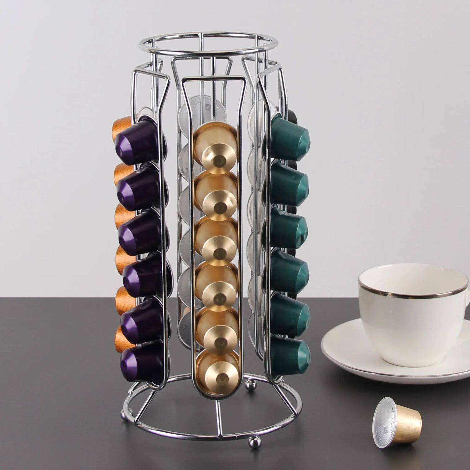 Kaffeekapsel Ständer Halter für 36 Kapseln kompatibel mit Nespresso Kapselhalter Kapselspender