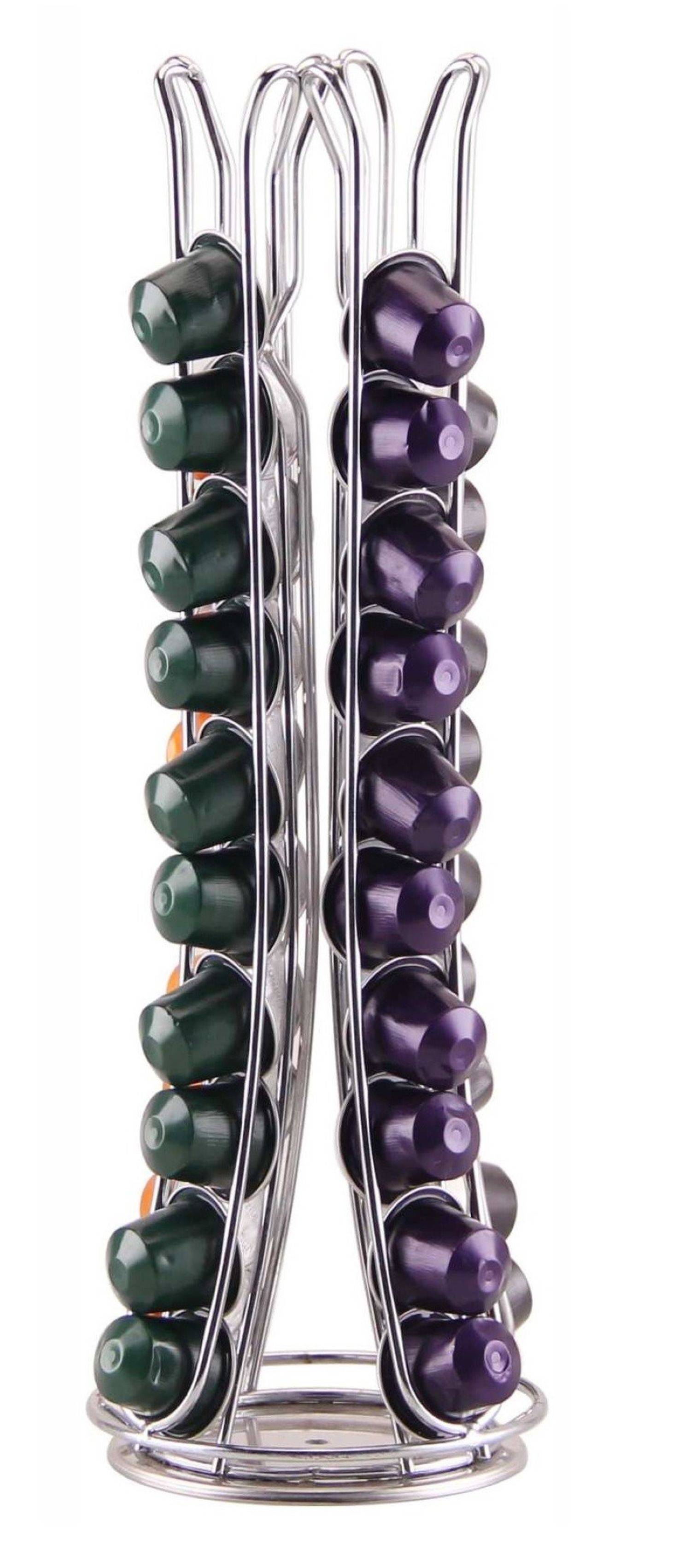 Kaffeekapsel Ständer drehbar für 40 Kapseln kompatibel mit Nespresso Kapselhalter Kapselspender