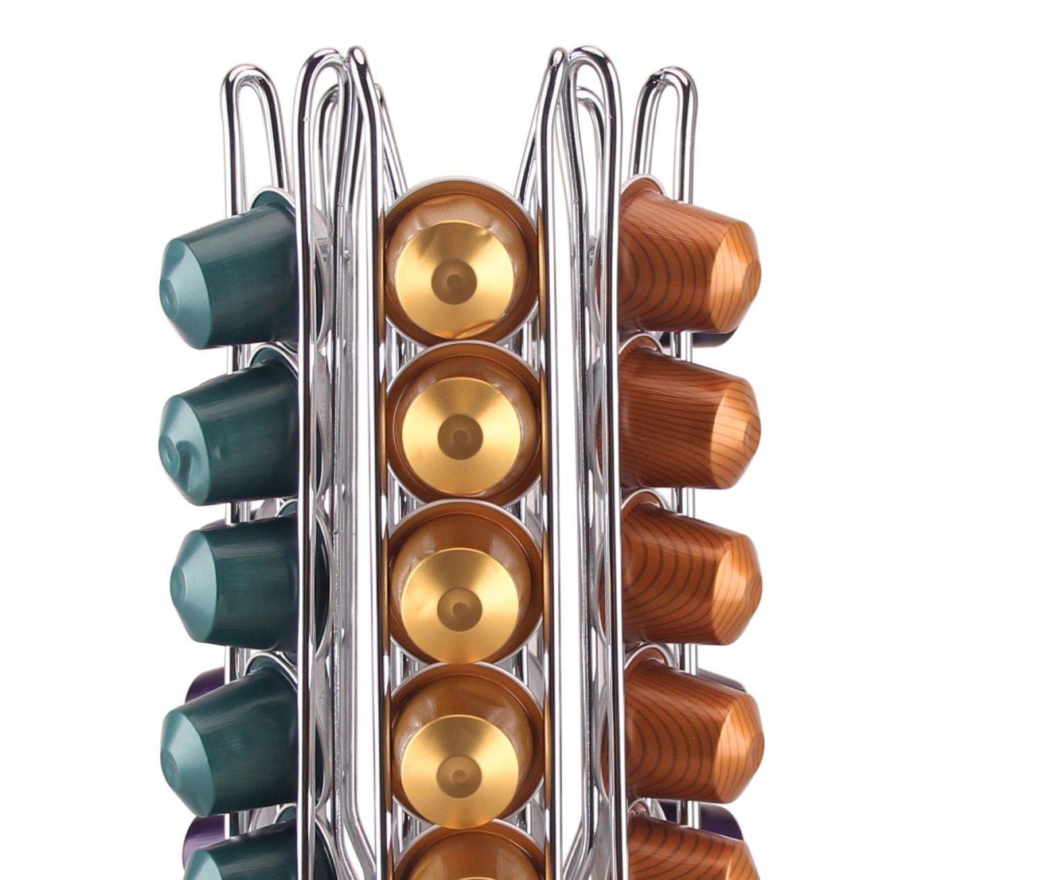 Kaffeekapsel Ständer drehbar für 48 Kapseln kompatibel mit Nespresso Kapselhalter Kapselspender