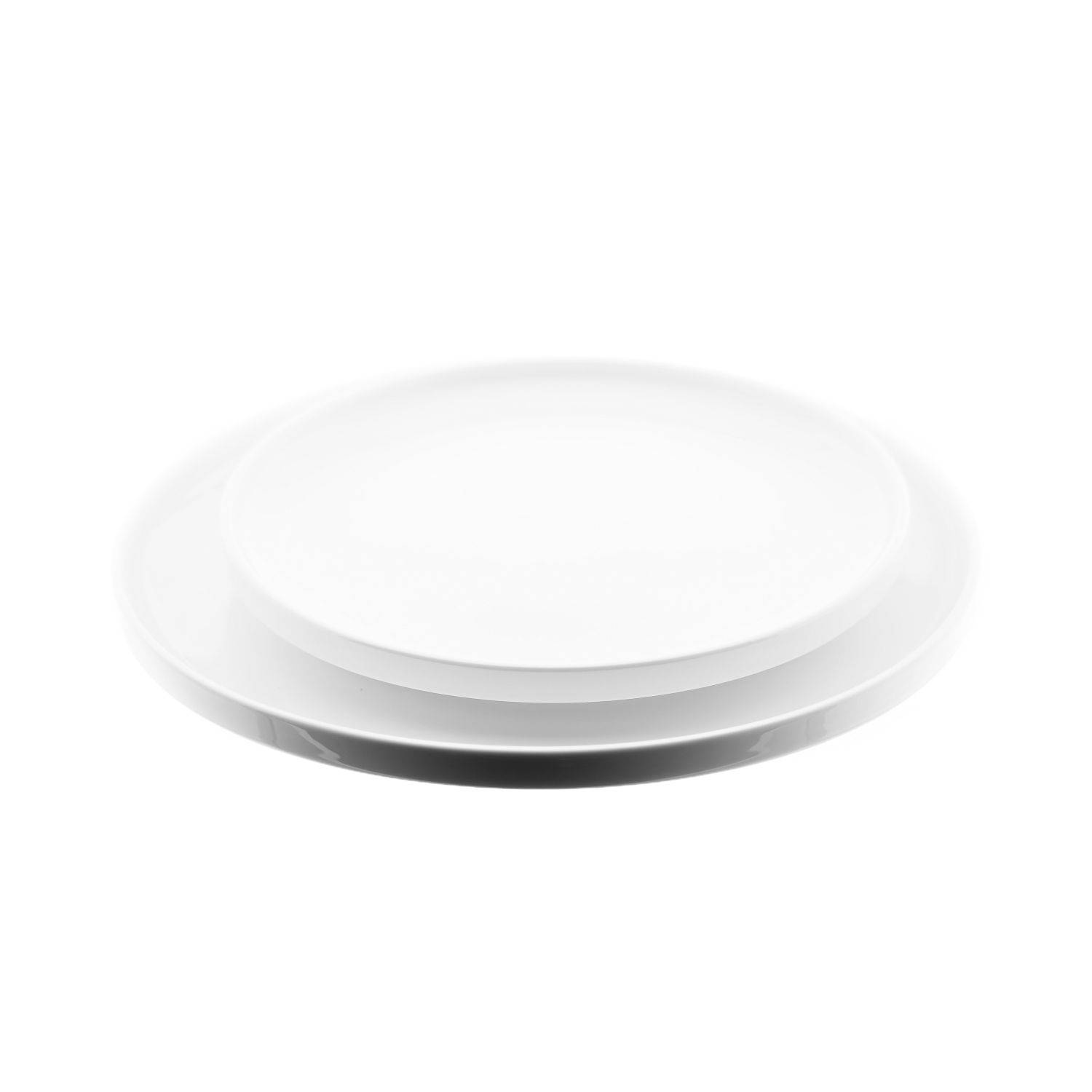 Almina 2 Teiliger Servierteller-Set aus Porzellan Weiß Runder Form 26 cm