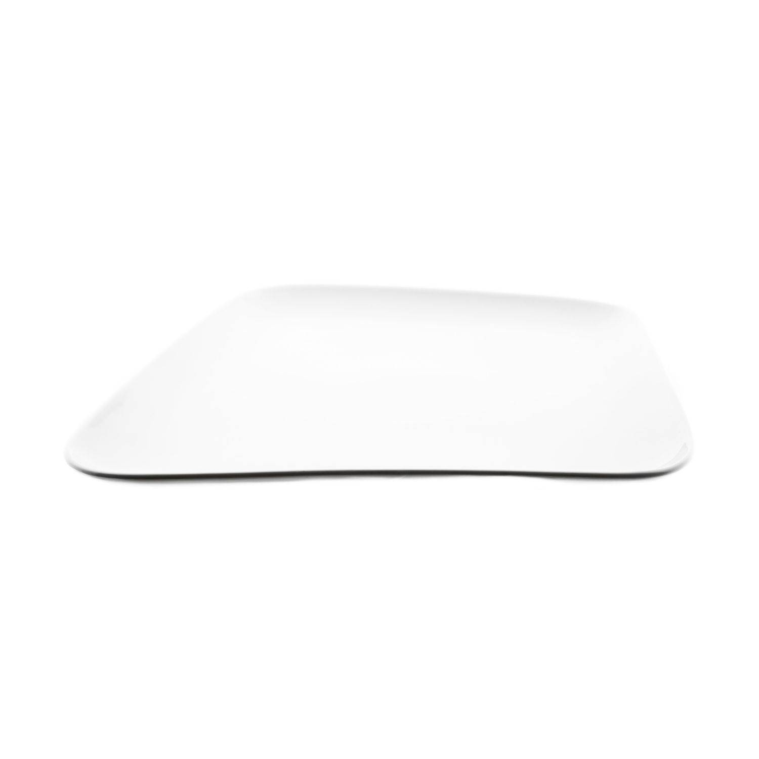 Almina 2 Teiliger Servierteller-Set aus Porzellan Weiß in Form eines Trapezes