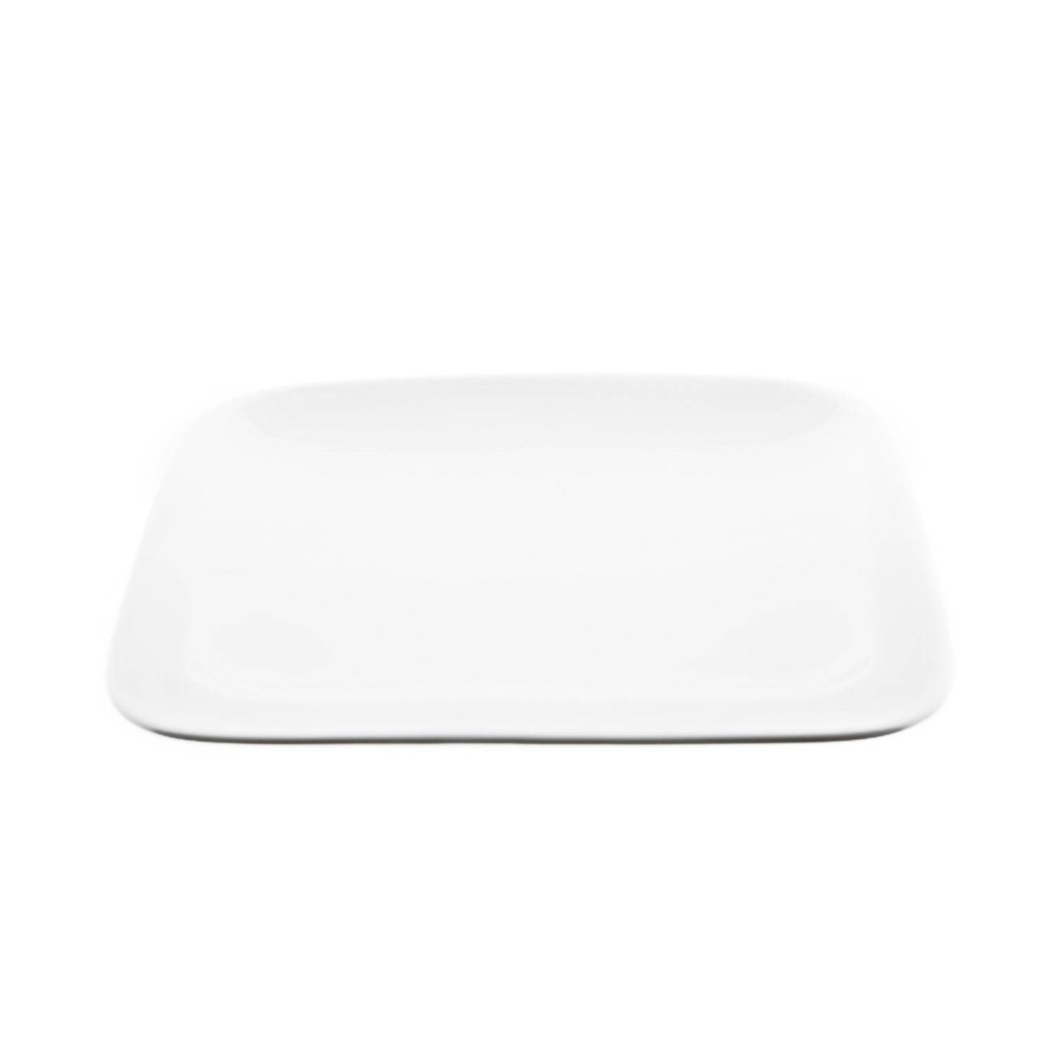 Almina 2 Teiliger Servierteller-Set Weiß aus Porzellan in Form eines Quadrats mit abgerundeten Ecken