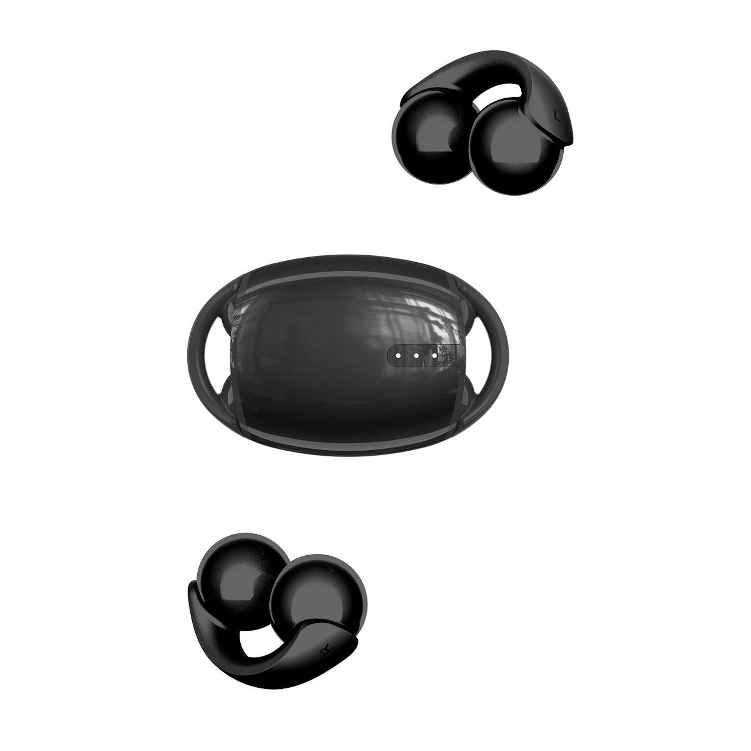 Devia Kabellose Kopfhörer mit Bluetooth Technologie 5.3 Over-Ear-Kopfhörer mit Ladebox Schwarz