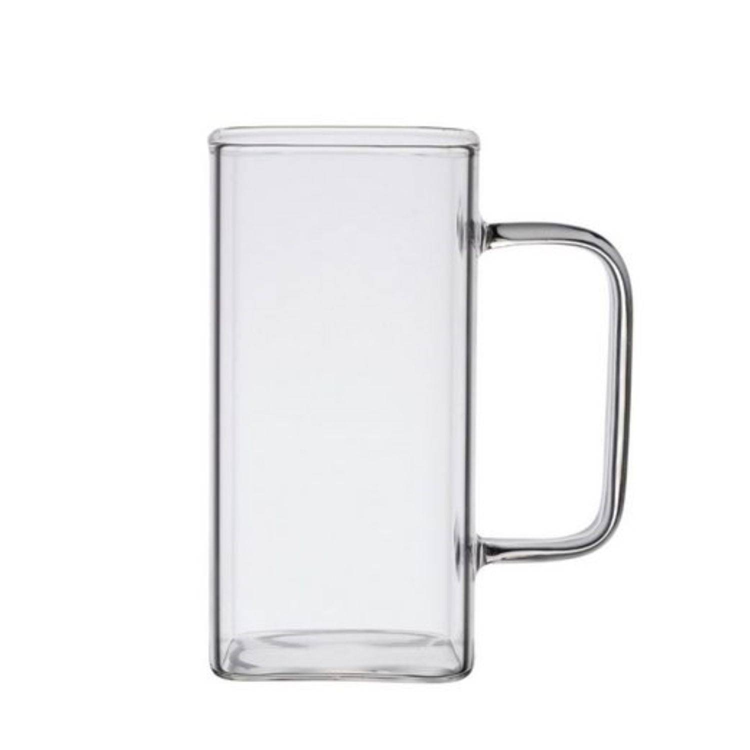 Zoha Latte-Macchiato-Glas Square 2er Set Henkelglas Cocktail 350 ml Heißgetränke Kaffeeglas, Hitzebeständig