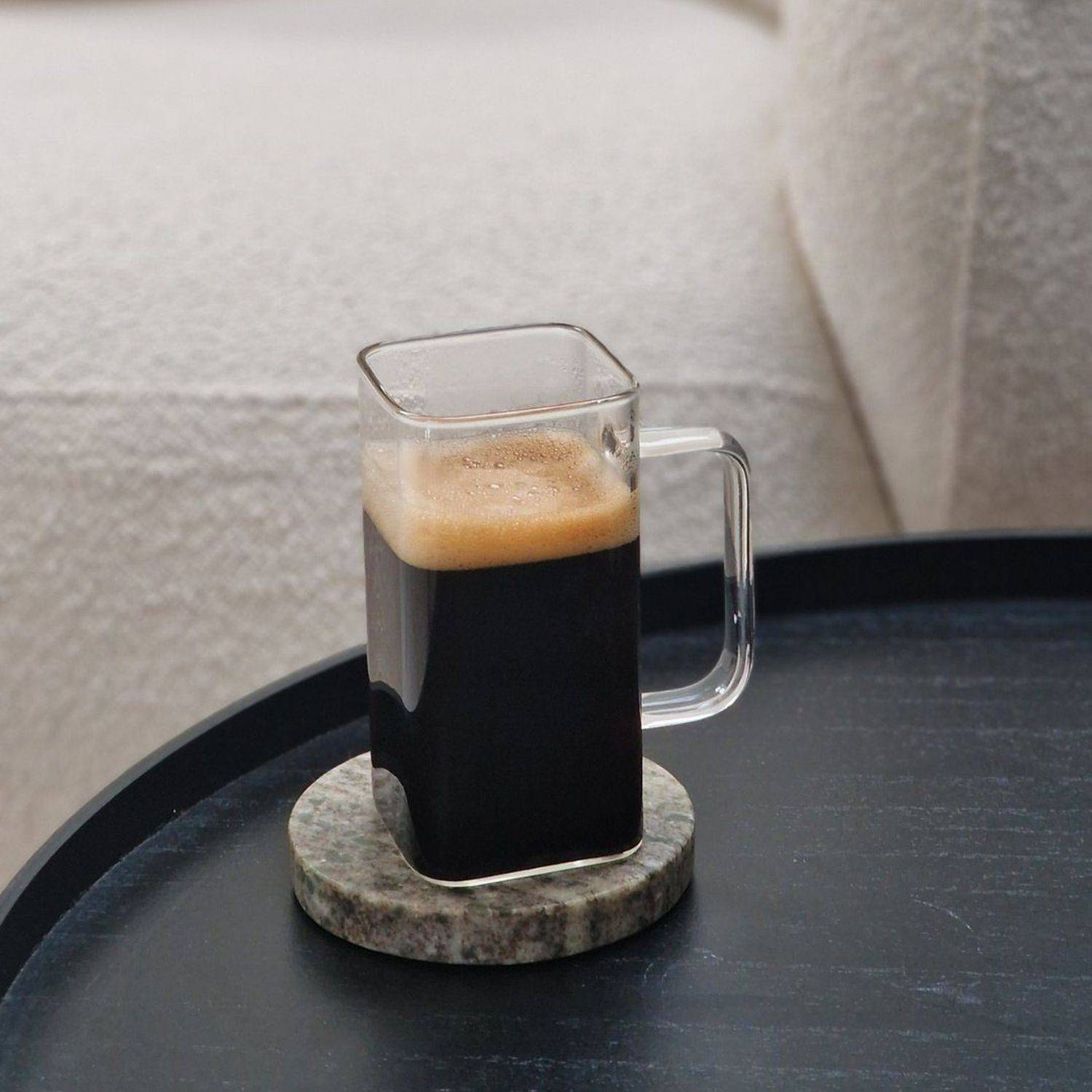 Zoha Latte-Macchiato-Glas Square 2er Set Henkelglas Cocktail 350 ml Heißgetränke Kaffeeglas, Hitzebeständig