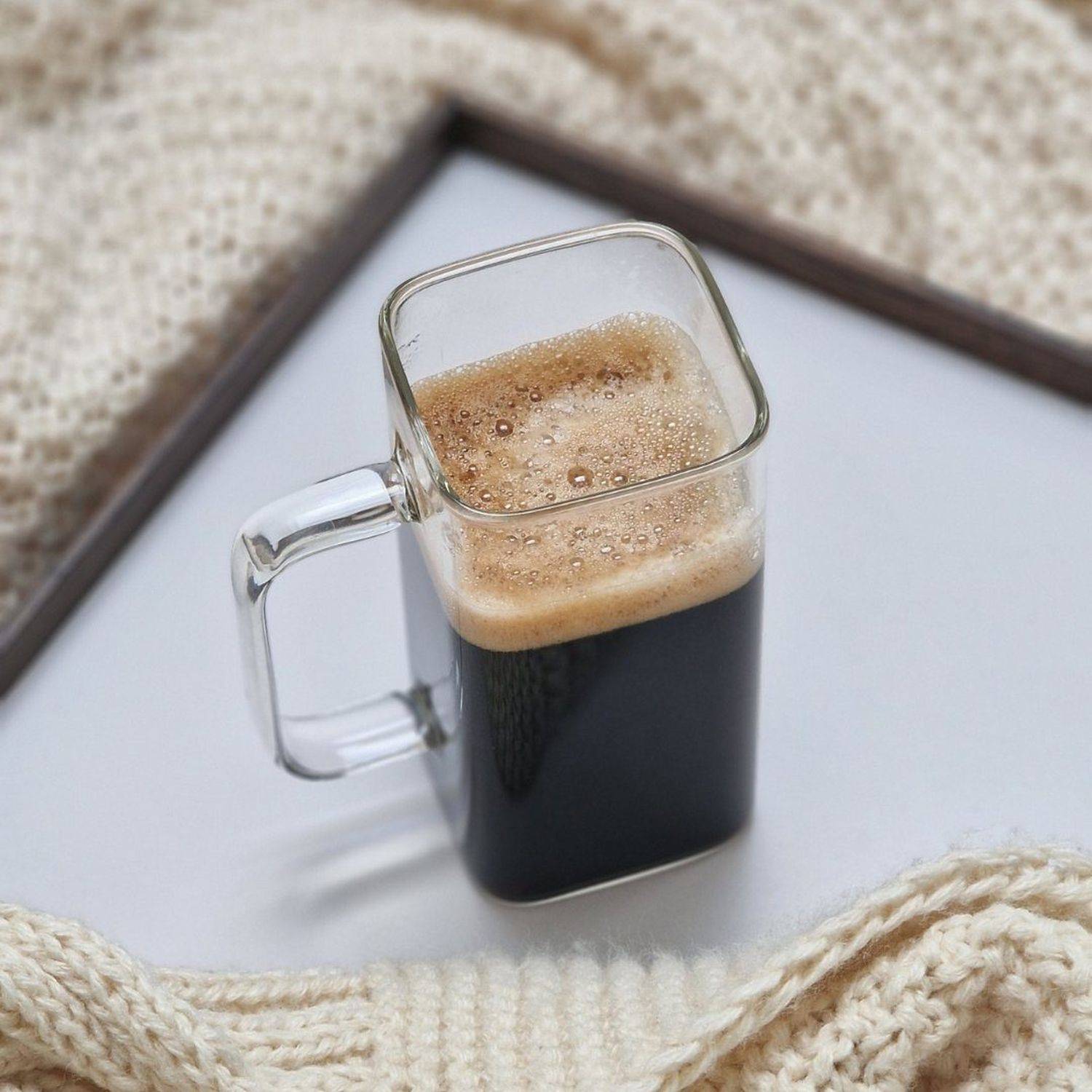 Zoha Latte-Macchiato-Glas Square 2er Set Henkelglas Cocktail 350 ml Heißgetränke Kaffeeglas, Hitzebeständig