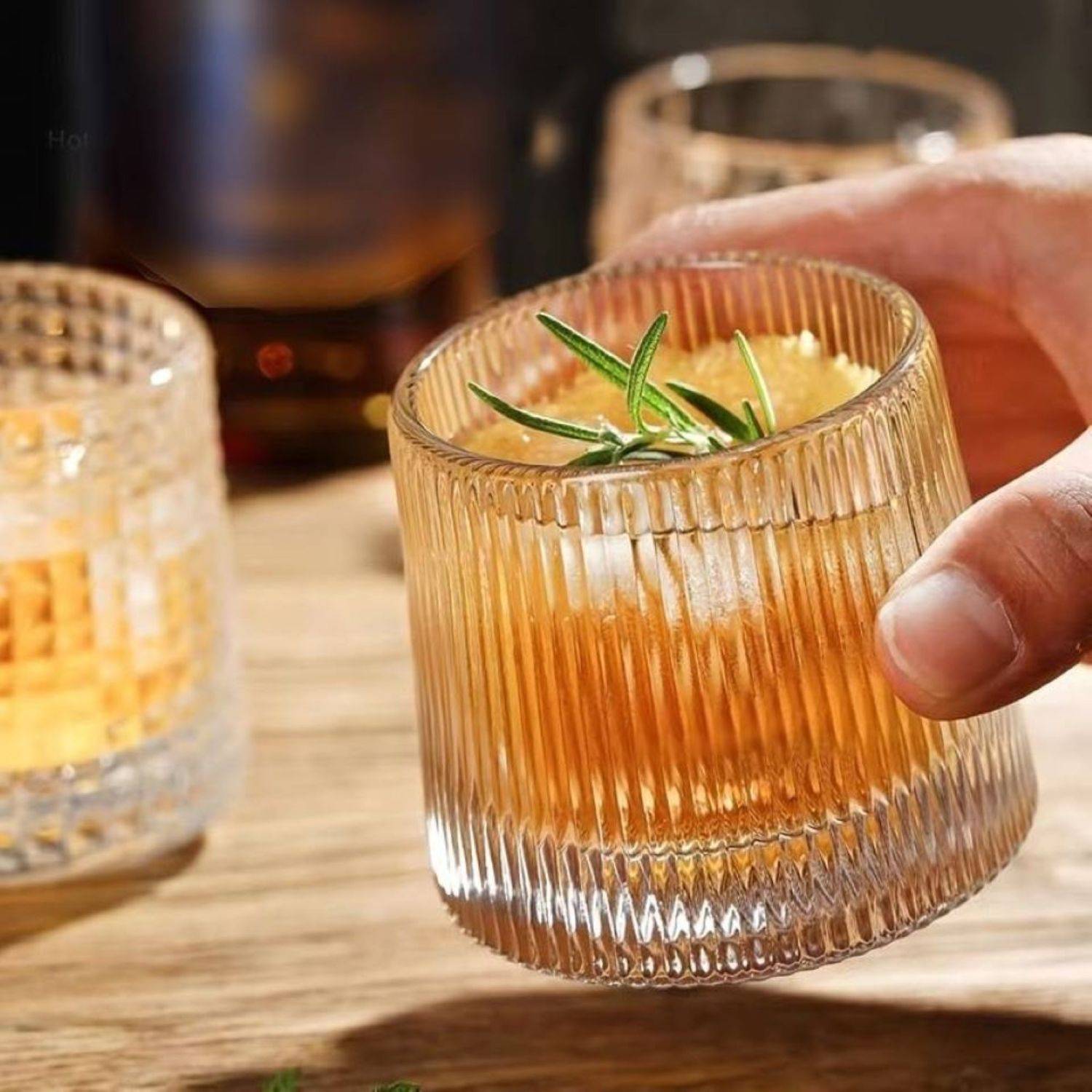 Zoha 2er Set Whiskyglas Whisky Kristall - Glas Wasserglas Saft - 180 ml, Glas, Bewegbar