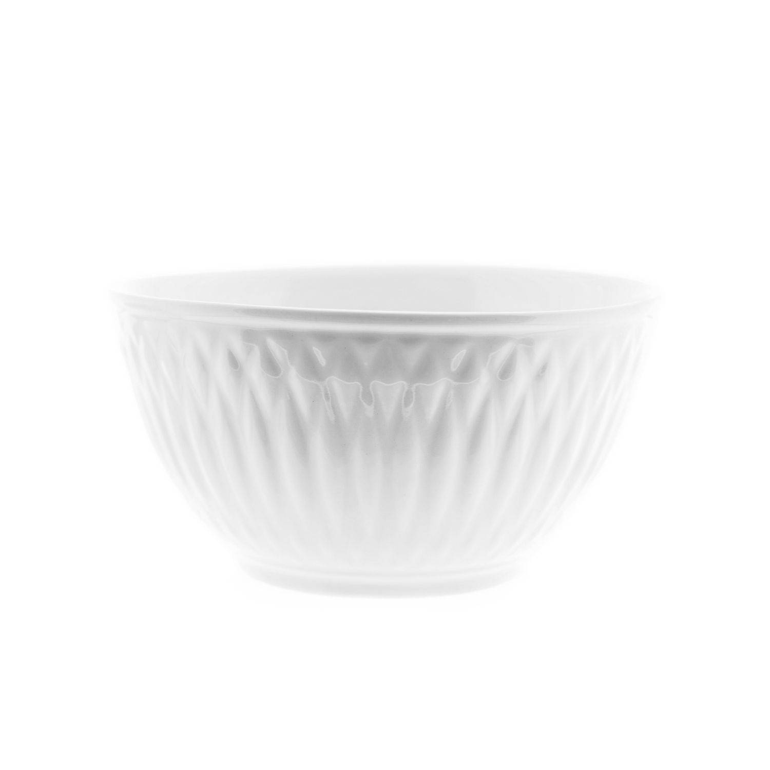 Almina 6 Teiliger Schalen-Set Weiß aus Porzellan mit Muster für Müsli 450 ml Motiv 3