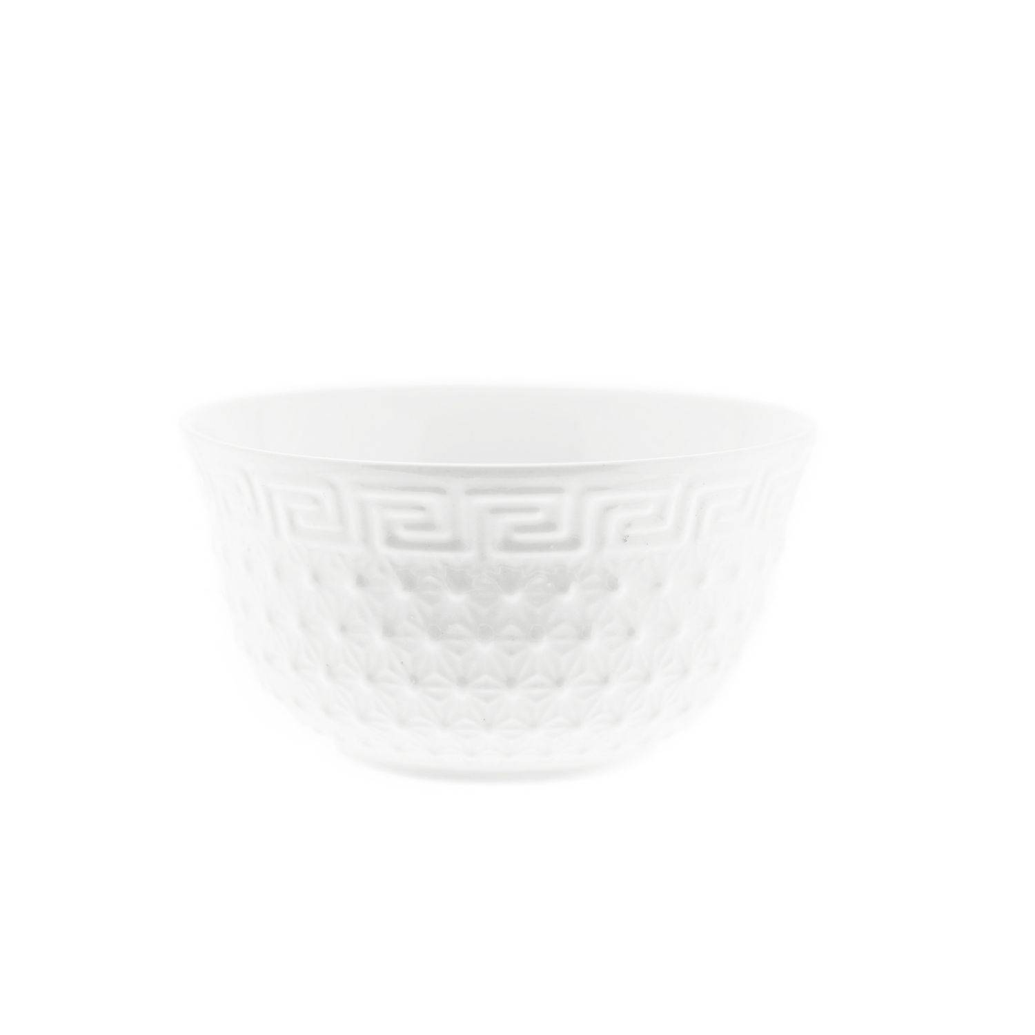 Almina 6 Teiliger Schalen-Set Weiß aus Porzellan mit Muster für Müsli 450 ml Motiv 1