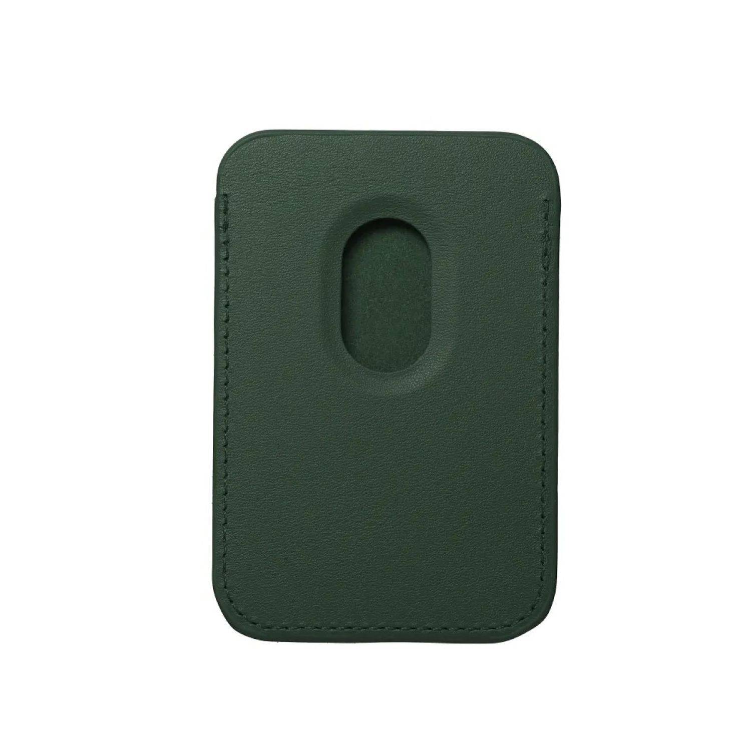 Magnetische Geldbörse aus Leder kompatibel mit Geräten ab iPhone 12 unterstützt MagSafe-Technologie Dunkelgrün