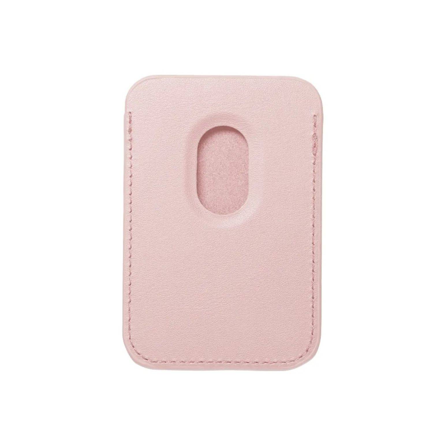 Magnetische Geldbörse aus Leder kompatibel mit Geräten ab iPhone 12 unterstützt MagSafe-Technologie Rosa