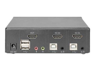 DIGITUS KVM-Switch, 2-Port, Single-Display, 4K, HDMI Signalsteuerung KVM KVM Switches