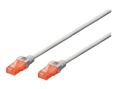 DIGITUS Patchkabel Cat6 U/UTP 2xRJ45 10.0m grau Hebelschutz Polybeutel Multimedia-Technik Kabel
