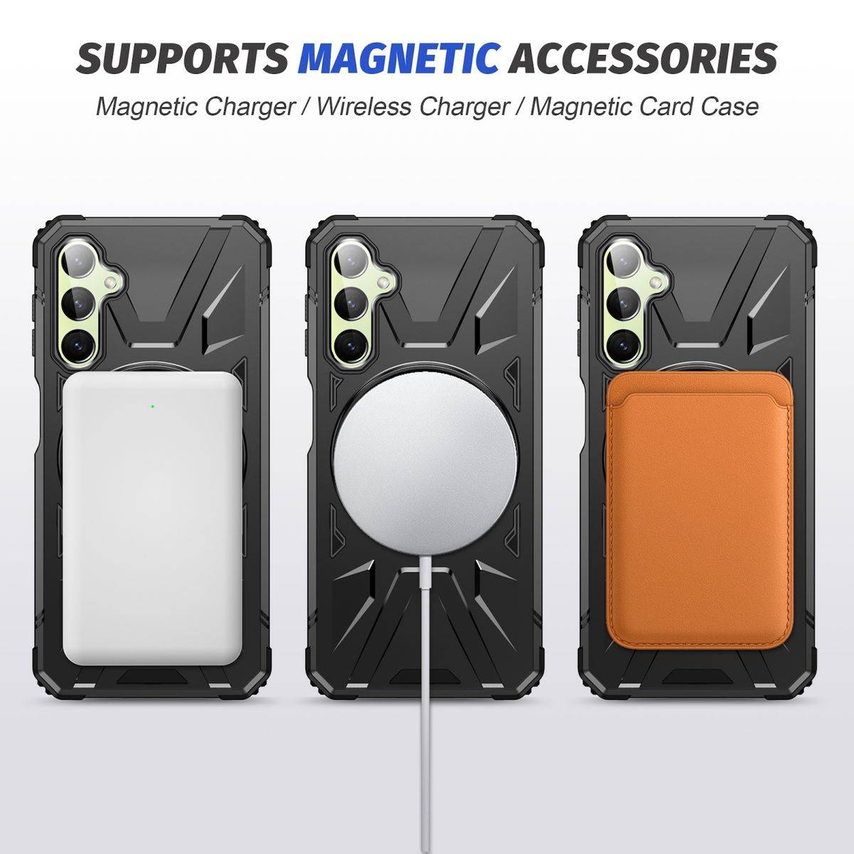 Für Samsung Galaxy A24 4G / A25 5G MagSafe Schock Magnet Ring Schutzhülle Schwarz