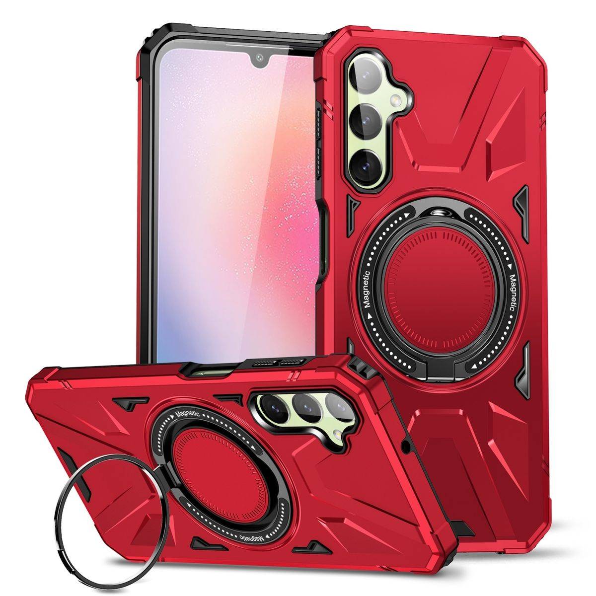 Für Samsung Galaxy A24 4G / A25 5G MagSafe Schock Magnet Ring Schutzhülle Rot