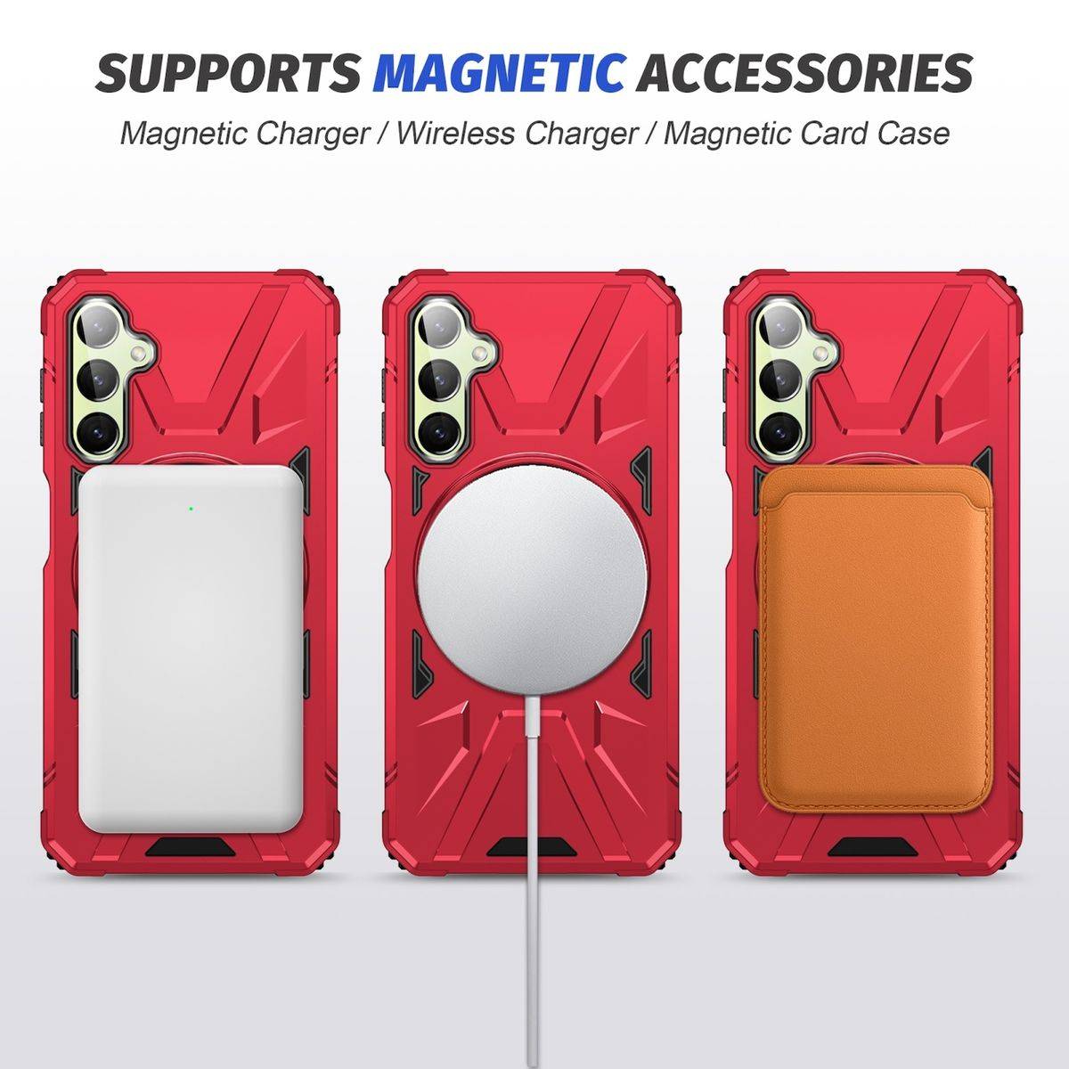 Für Samsung Galaxy A24 4G / A25 5G MagSafe Schock Magnet Ring Schutzhülle Rot