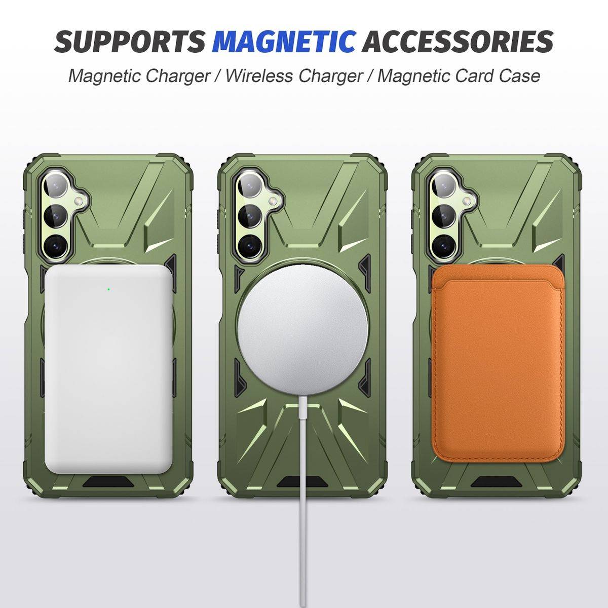 Für Samsung Galaxy A24 4G / A25 5G MagSafe Schock Magnet Ring Schutzhülle Dunkelgrün
