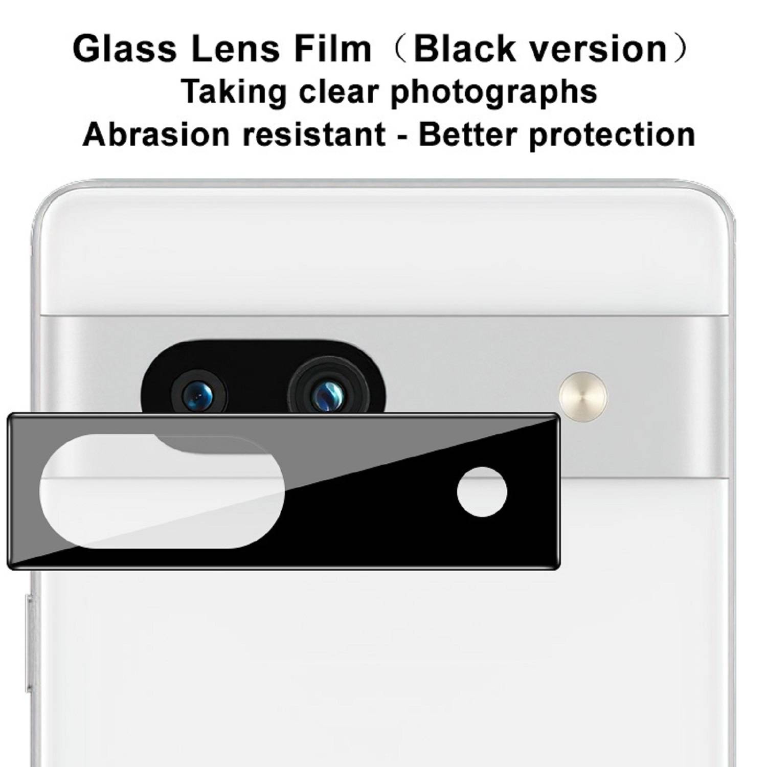 5x Kamera 9H Panzerhartglas für Google Pixel 7a 3D KLAR Schwarzes ECHTES TEMPERED Panzerglas Kameraglas Kamerhartglas Kameraschutzglas Schutzglas