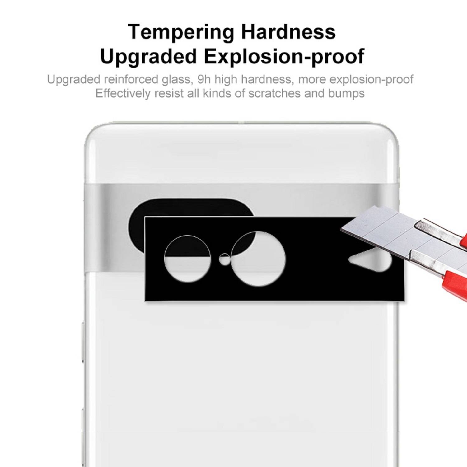 3x Kamera 9H Panzerhartglas für Google Pixel 7 3D KLAR Schwarzes ECHTES TEMPERED Panzerglas Kameraglas Kamerhartglas Kameraschutzglas Schutzglas