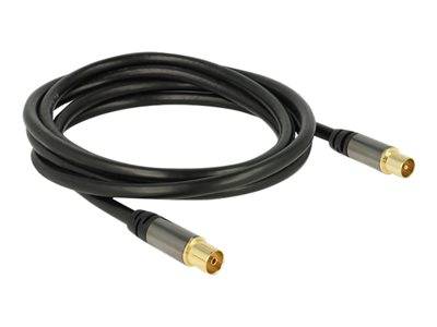 DELOCK Antennenkabel IEC -> IEC St/Bu 2.00m schwarz Multimedia-Technik Satelliten-Zubehör