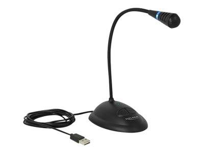 DELOCK USB-Mikrofon mit Standfuß & Mute/On&Off-Taste 1.7m Multimedia-Technik Mikrofone