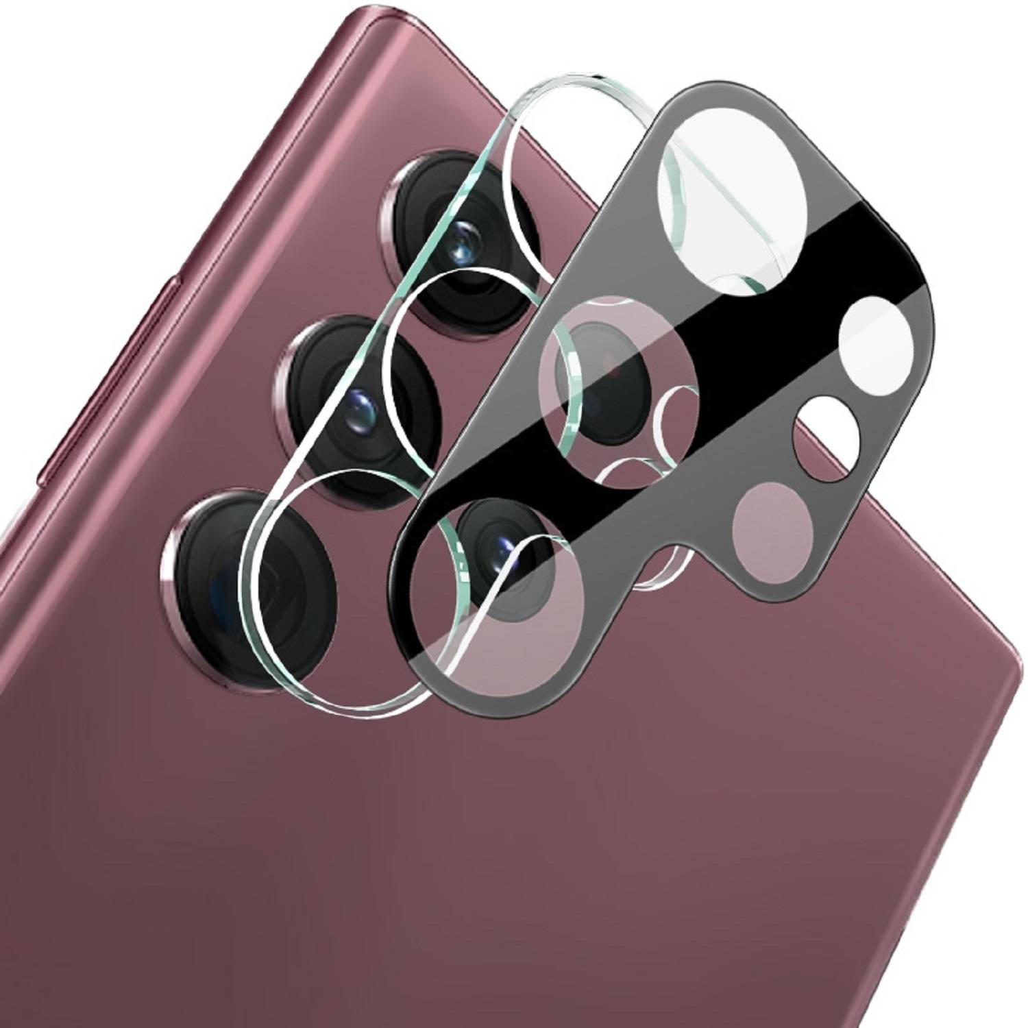 5x Kamera 9H Panzerhartglas für Samsung Galaxy S23 Ultra 3D KLAR Schwarzes ECHTES TEMPERED Panzerglas Kameraglas Kamerhartglas Kameraschutzglas
