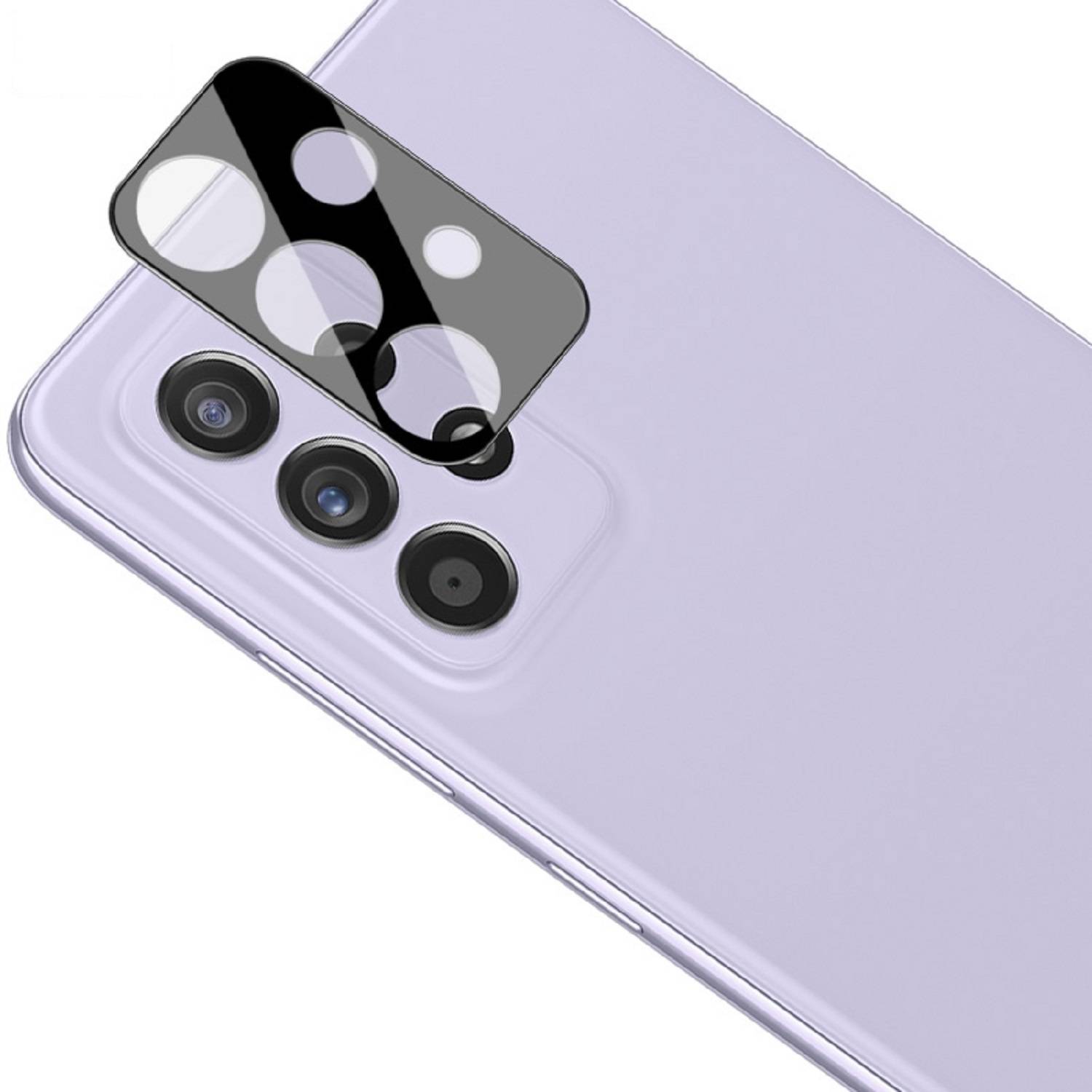 1x Kamera 9H Panzerhartglas für Samsung Galaxy A52s 3D KLAR Schwarzer ECHTES TEMPERED Panzerglas Kameraglas Kamerhartglas Kameraschutzglas
