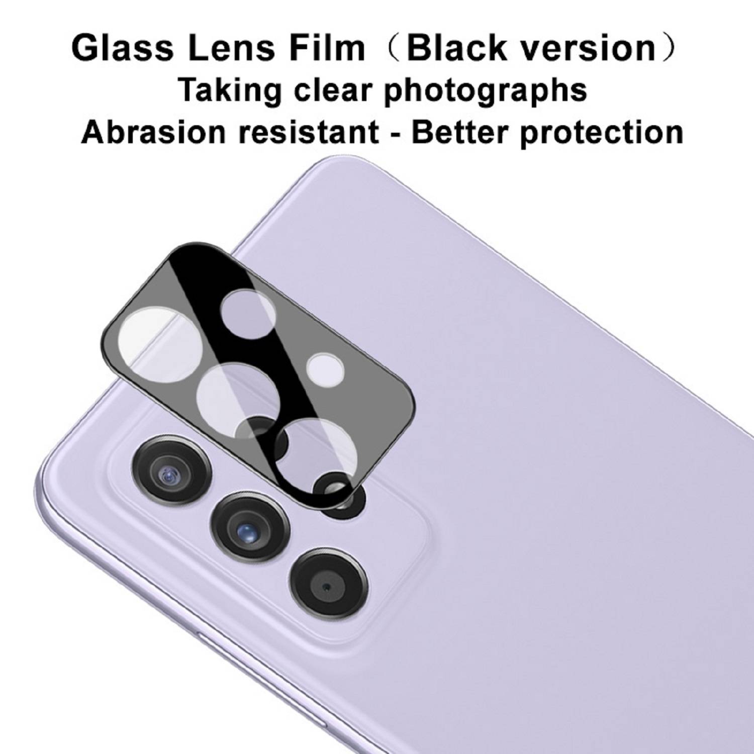 1x Kamera 9H Panzerhartglas für Samsung Galaxy A52s 3D KLAR Schwarzer ECHTES TEMPERED Panzerglas Kameraglas Kamerhartglas Kameraschutzglas