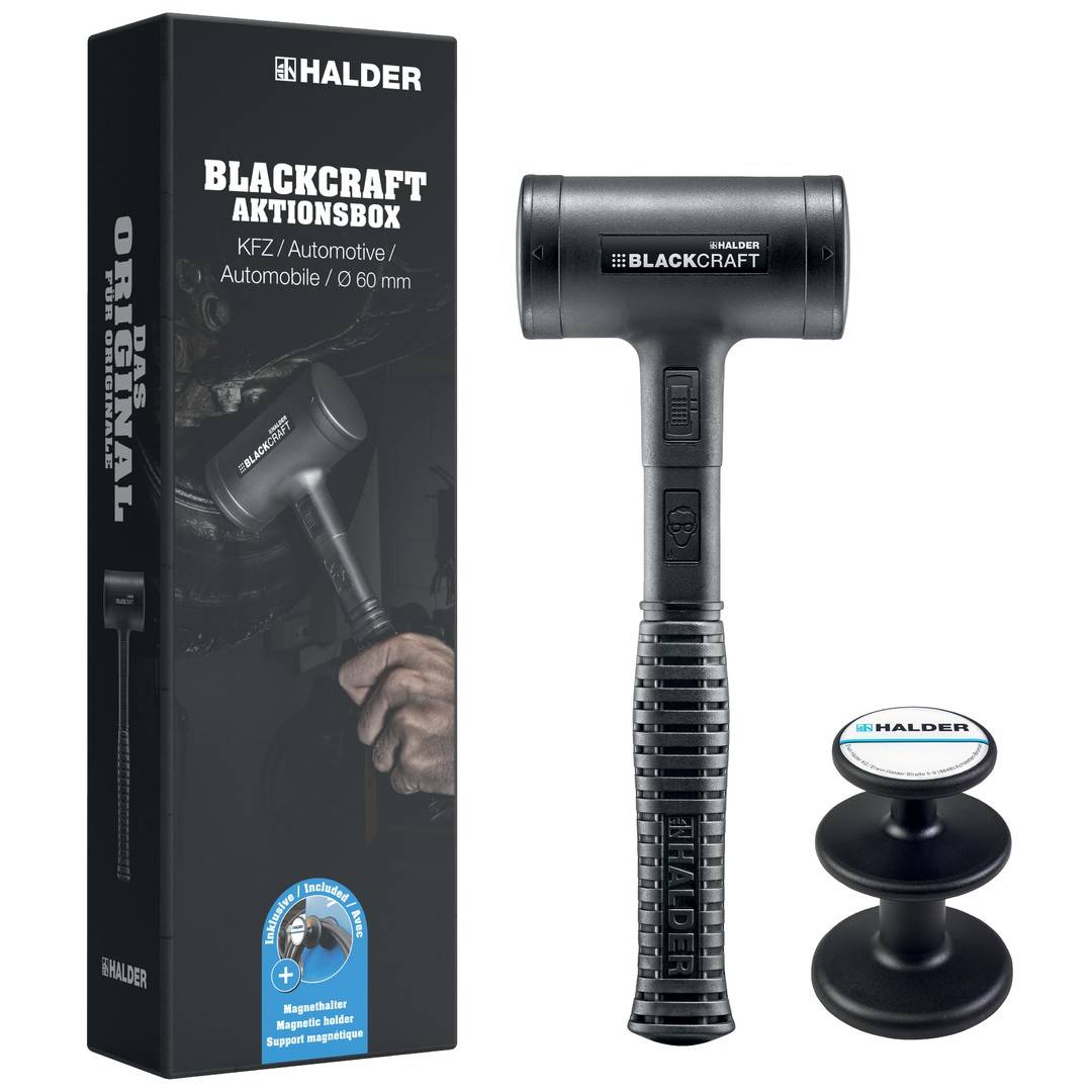 HALDER BLACKCRAFT Aktionsbox KFZ Schonhammer Ø 60 mm und Magnethalter