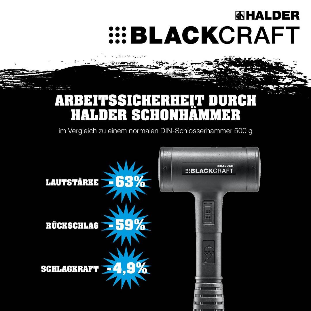 HALDER BLACKCRAFT Aktionsbox KFZ Schonhammer Ø 60 mm und Magnethalter