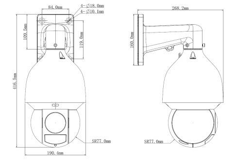 Dahua - SD5A445GB-HNR - IP - PTZ, - 4MP/Starlight/WizSense - 3,95 ~ 177,75 mm/45x optischer Zoom - Max. IR~150m - 2/1 A