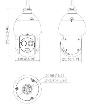 Dahua - TPC-SD2241-TB7F8-DW-S2 - Thermal PTZ, - 4MP/8mm fix Objektiv - Thermal: 256x192 /7mm fix Objektiv / Spektralber