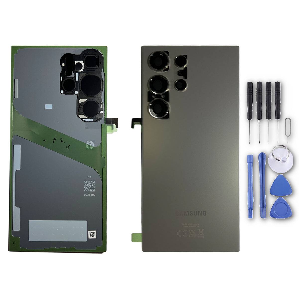 Akkudeckel Back Cover Akku Fach Deckel für Samsung Galaxy S24 Ultra GH82-33349A Titanium Grey Ersatzteil