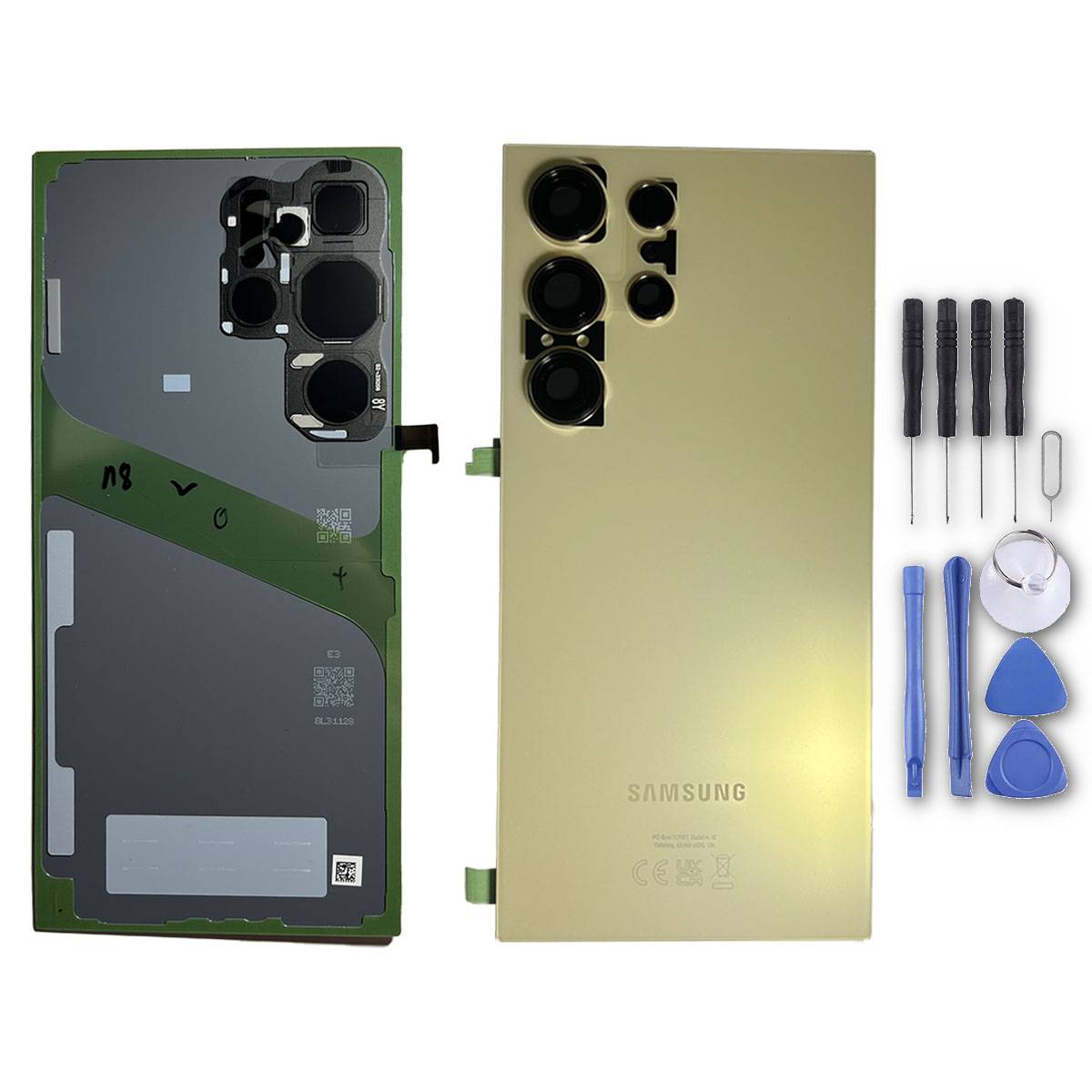 Akkudeckel Back Cover Akku Fach Deckel für Samsung Galaxy S24 Ultra GH82-33349C Titanium Yellow Ersatzteil