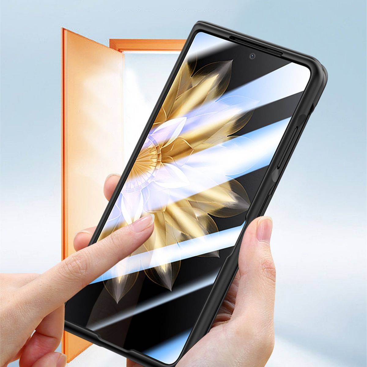 Für Honor Magic V2 PC Skin Feel Schutz Hülle Stifthalterung + Stift