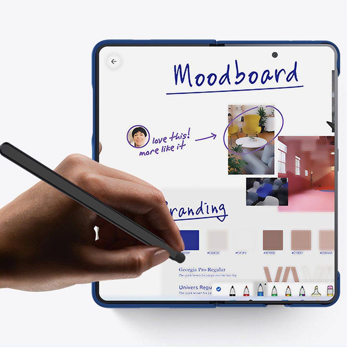 Für Honor Magic V2 PC Skin Feel Schutz Hülle Stifthalterung + Stift