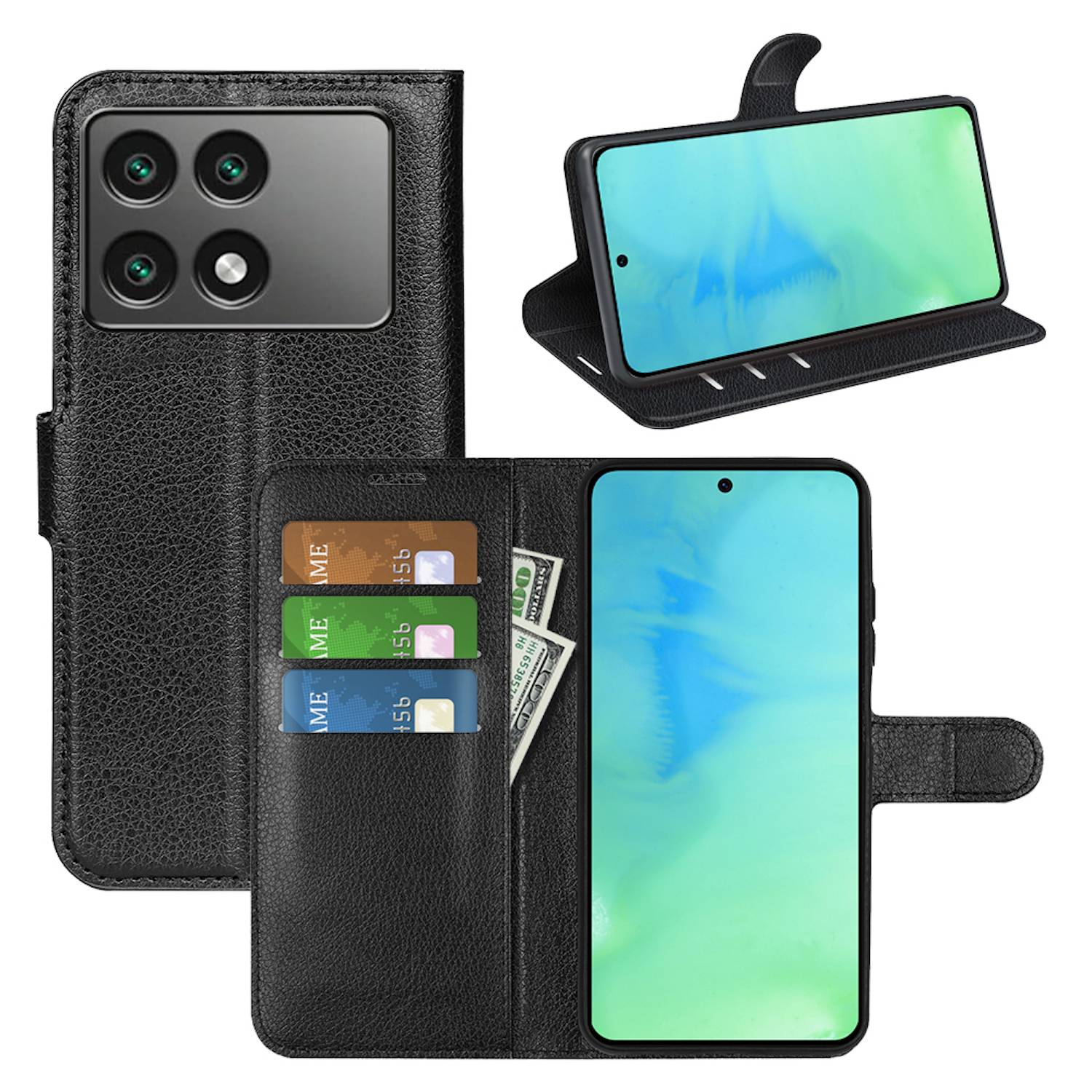 Für Xiaomi Poco F6 Pro / Redmi K70 & Pro Book Wallet Schutz Tasche
