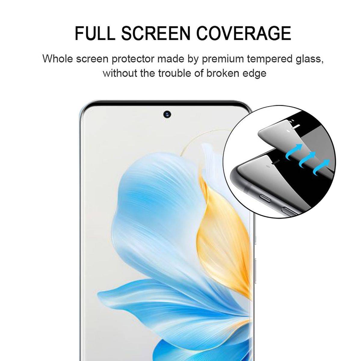 Für Honor 100 1x 4D Premium Display 0,3 mm H9 Curved Schutz Hart Glas